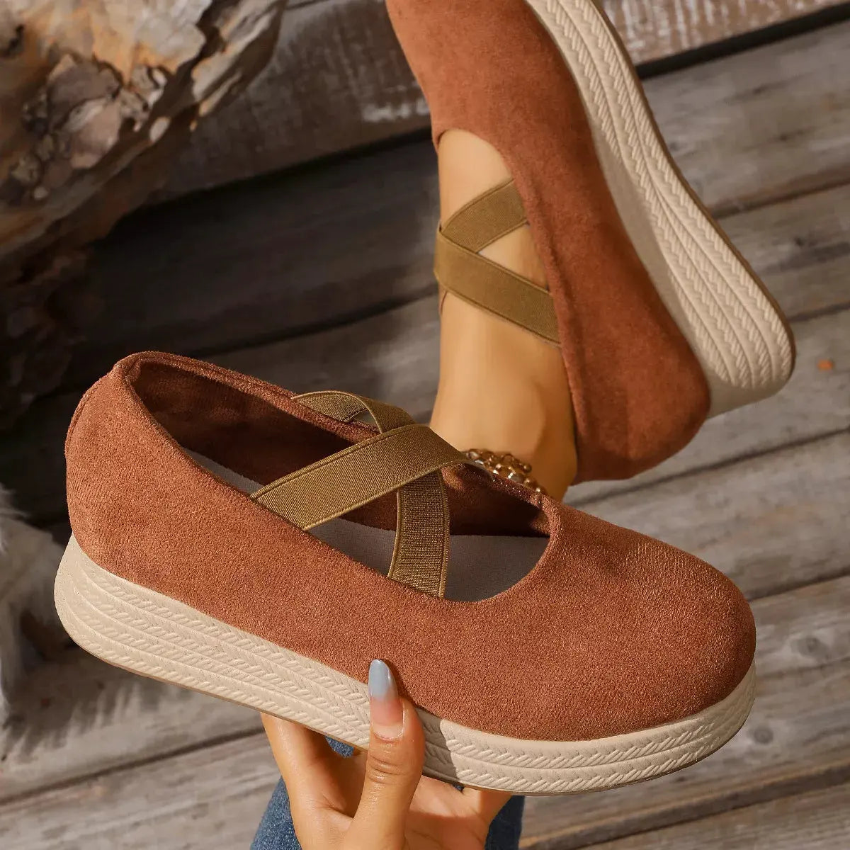 Crisscross Wedge Slip-Ons by Partner Label
