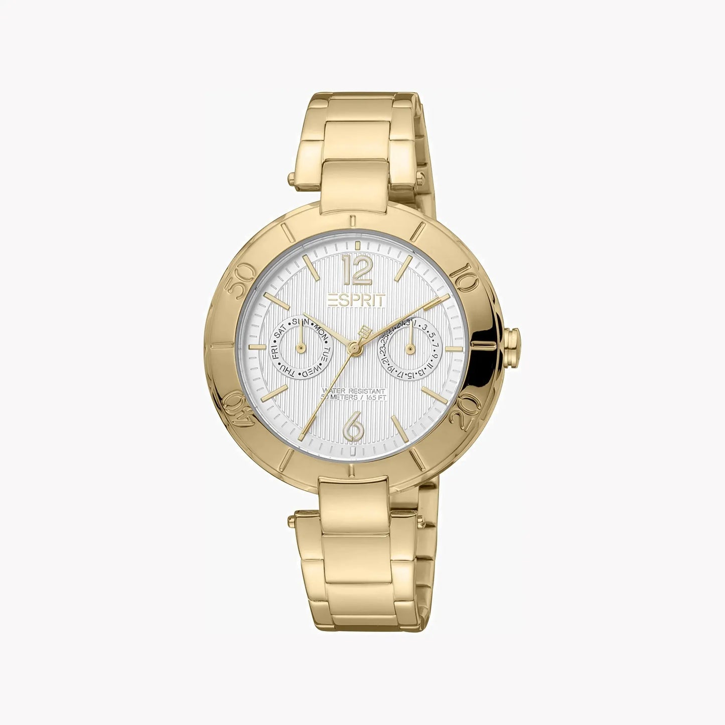 Esprit Women's Gold Stainless Steel Watch, Silver Dial | ES1L286M0065 by ESPRIT