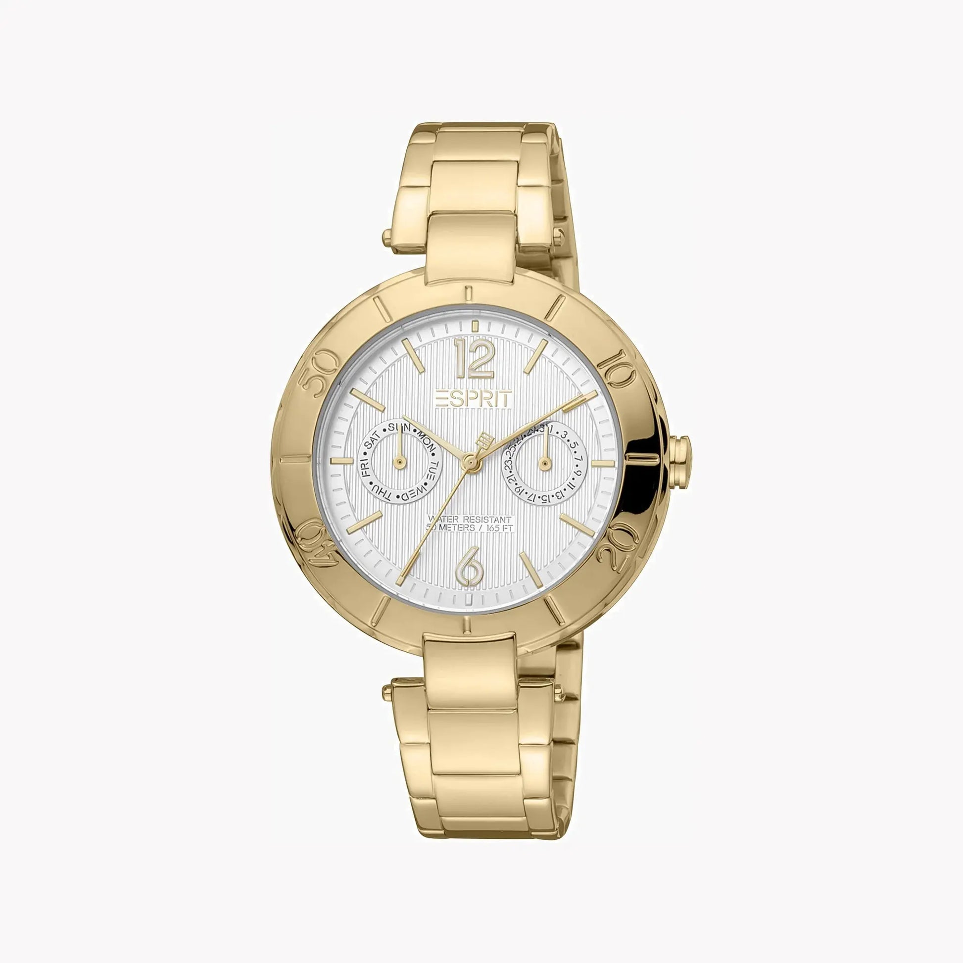 Esprit Women's Gold Stainless Steel Watch, Silver Dial | ES1L286M0065 by ESPRIT