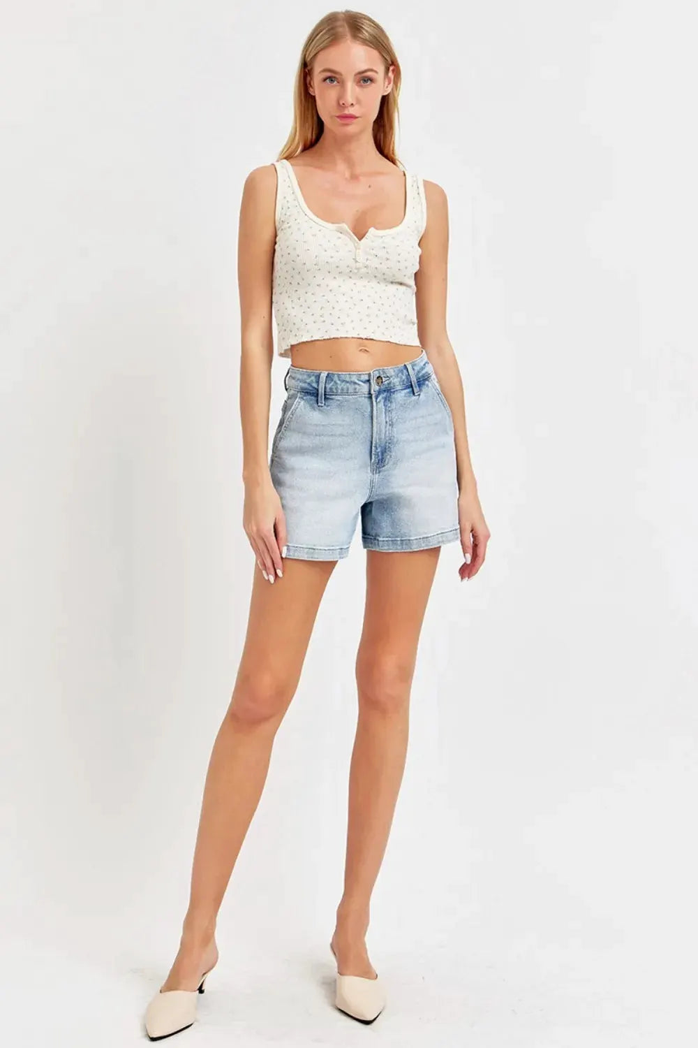 Risen Full Size High Rise Denim Shorts by RISEN