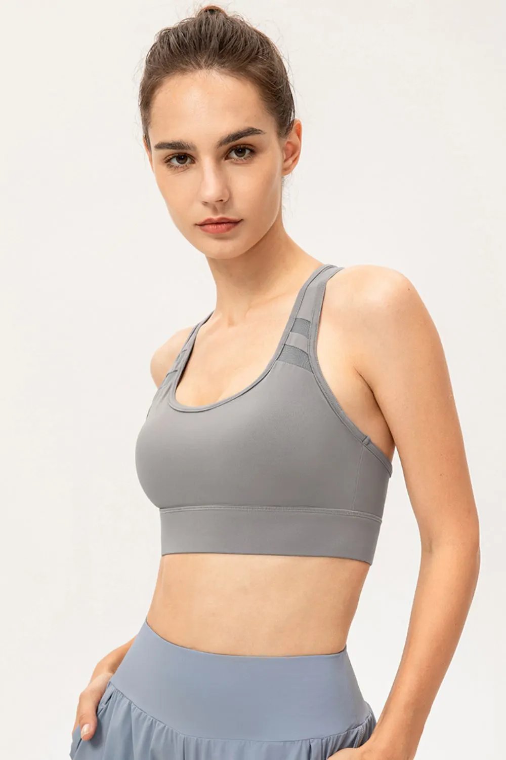 Scoop Neck Long Sports Bra by Partner Label