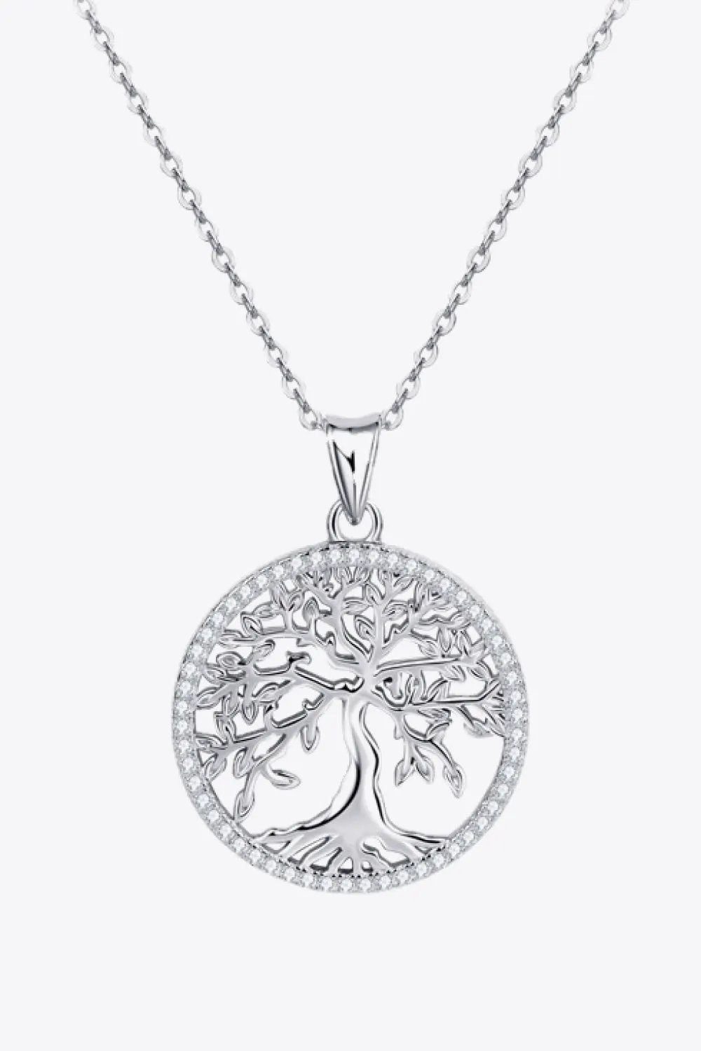 Adored 925 Sterling Silver Moissanite Tree Pendant Necklace by Partner Labels