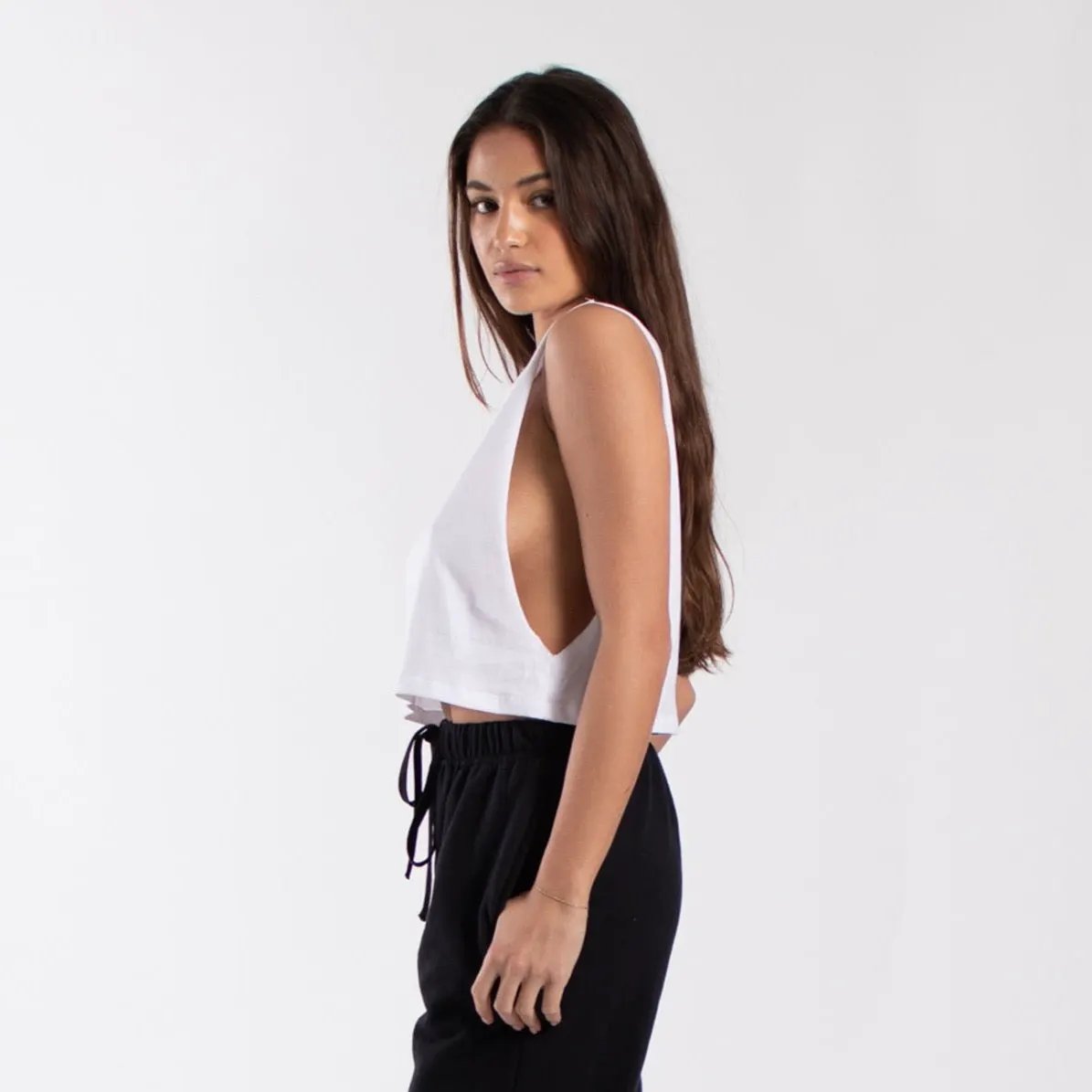 0921GD - Women's Garment Dyed Cropped Muscle Tank by POS Wholesale