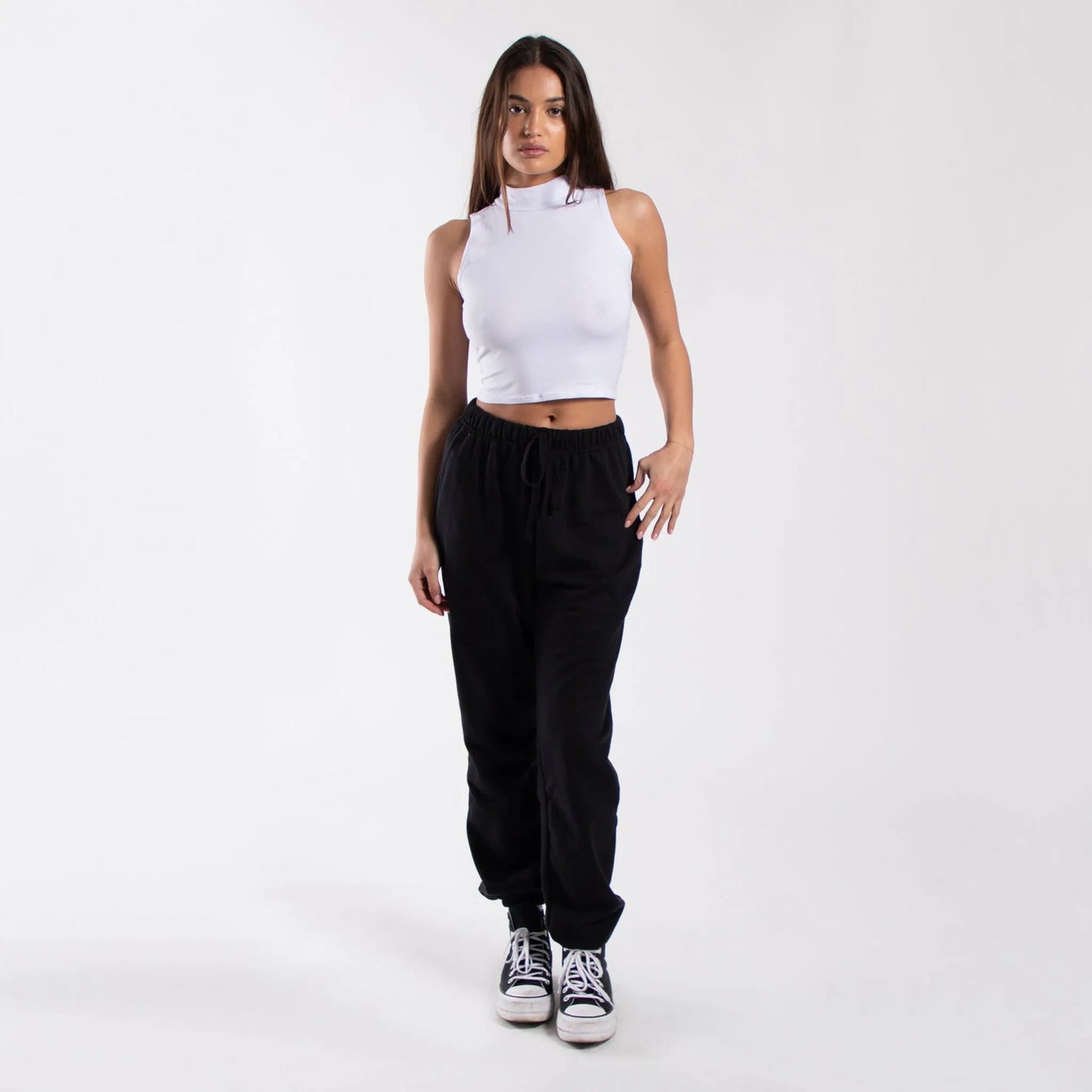 0890 - Women's Mock Neck Cropped Muscle Tank by POS Wholesale