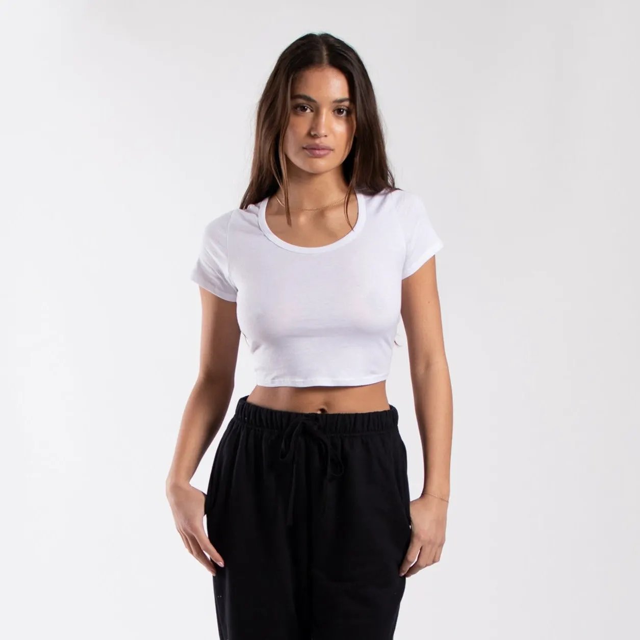 6004 - CLOSEOUT Women's Crop Tee by POS Wholesale