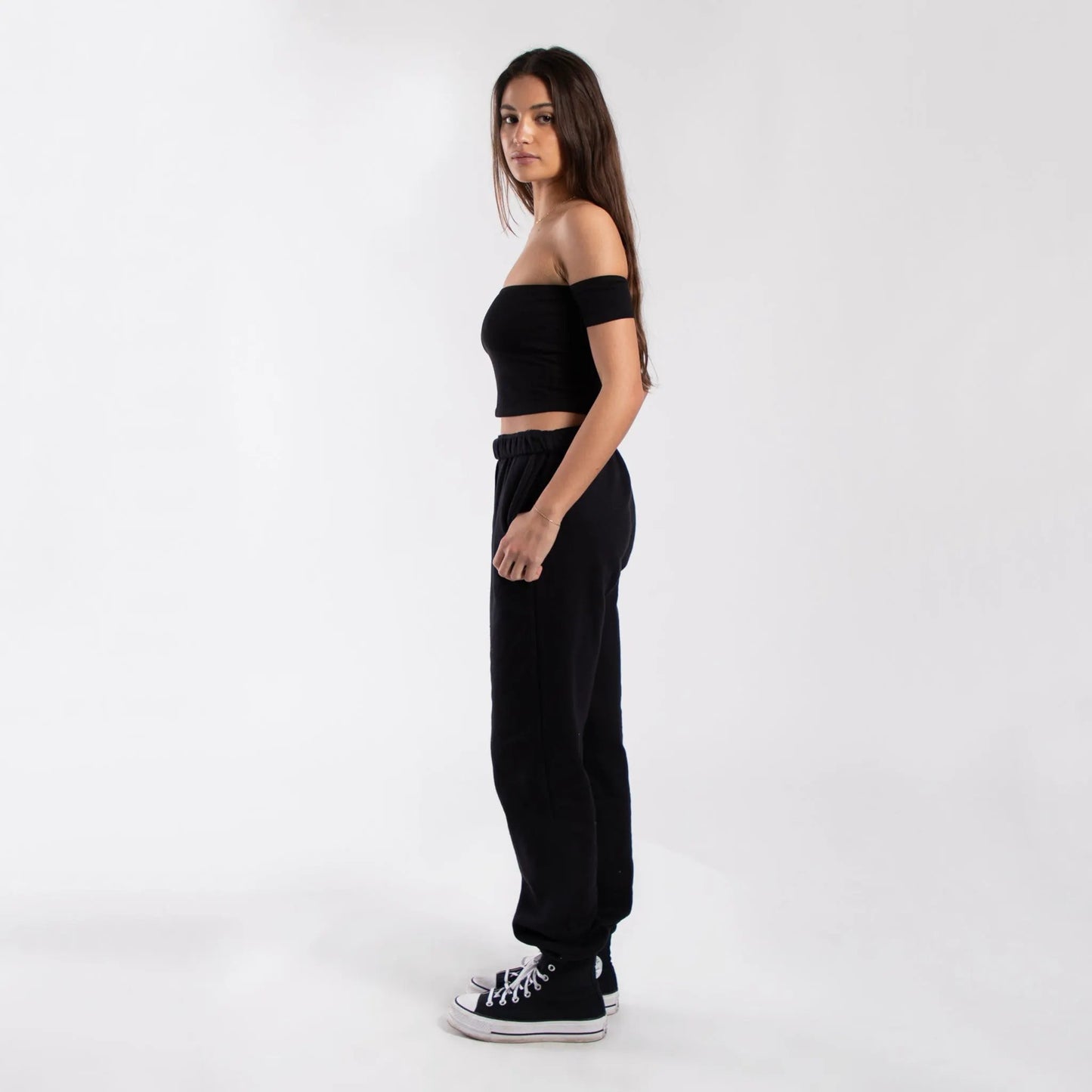 0891 - Women's Off Shoulder Cropped Tee by POS Wholesale
