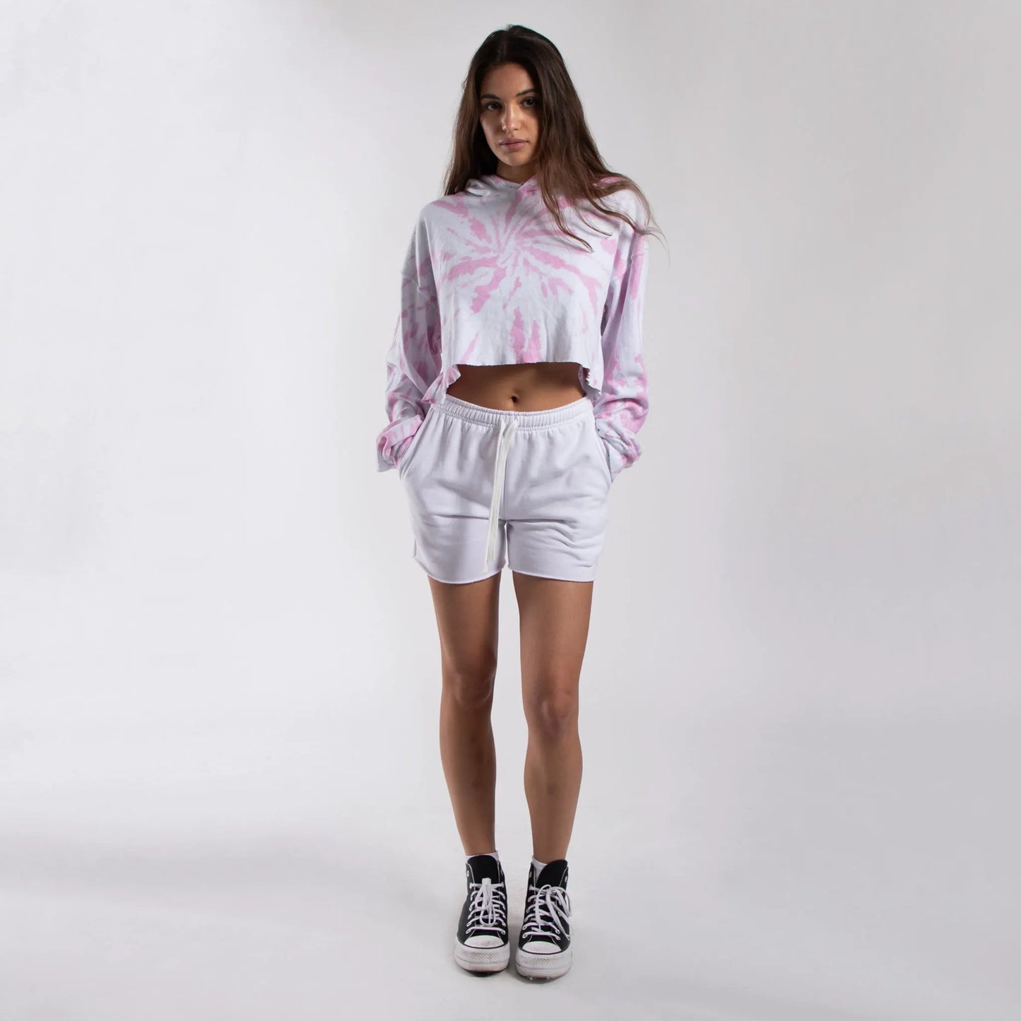 6036TD - CLOSEOUT Women's Cropped Tie Dye Hoodie by POS Wholesale