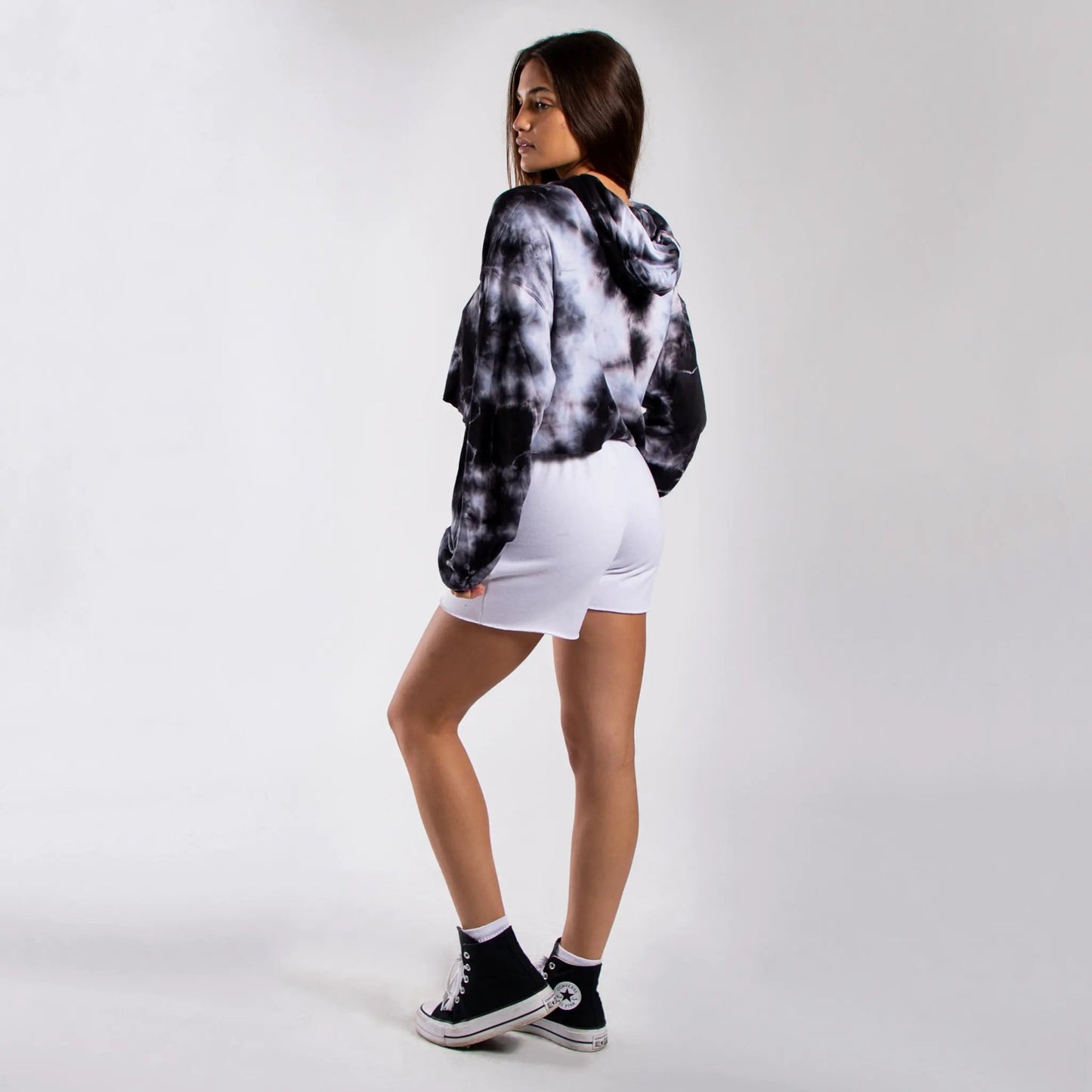 6036TD - CLOSEOUT Women's Cropped Tie Dye Hoodie by POS Wholesale