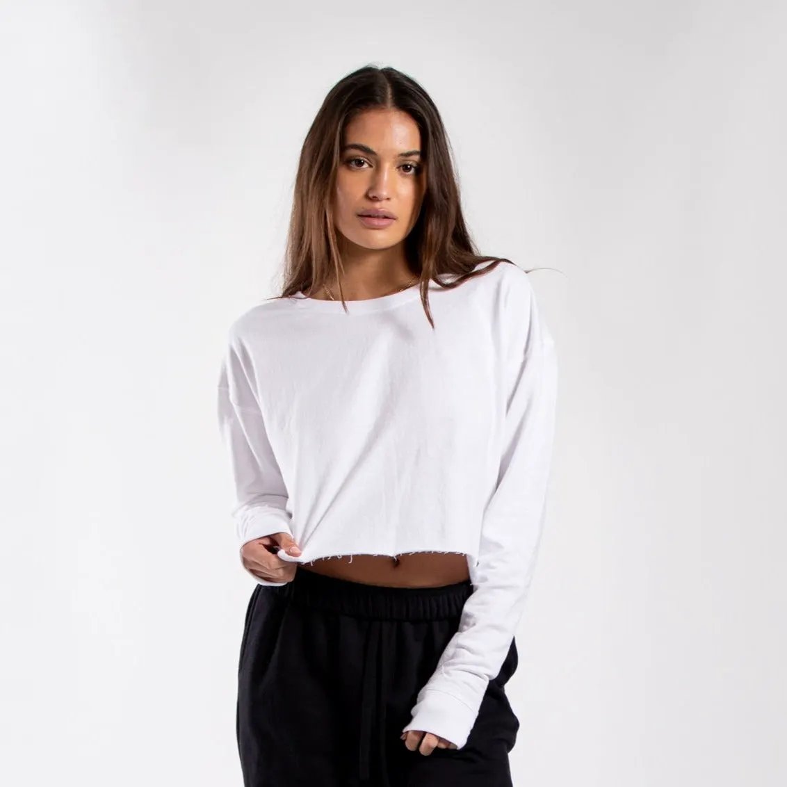 6035 - CLOSEOUT Women's Cropped Fleece Crew Neck Sweatshirt by POS Wholesale