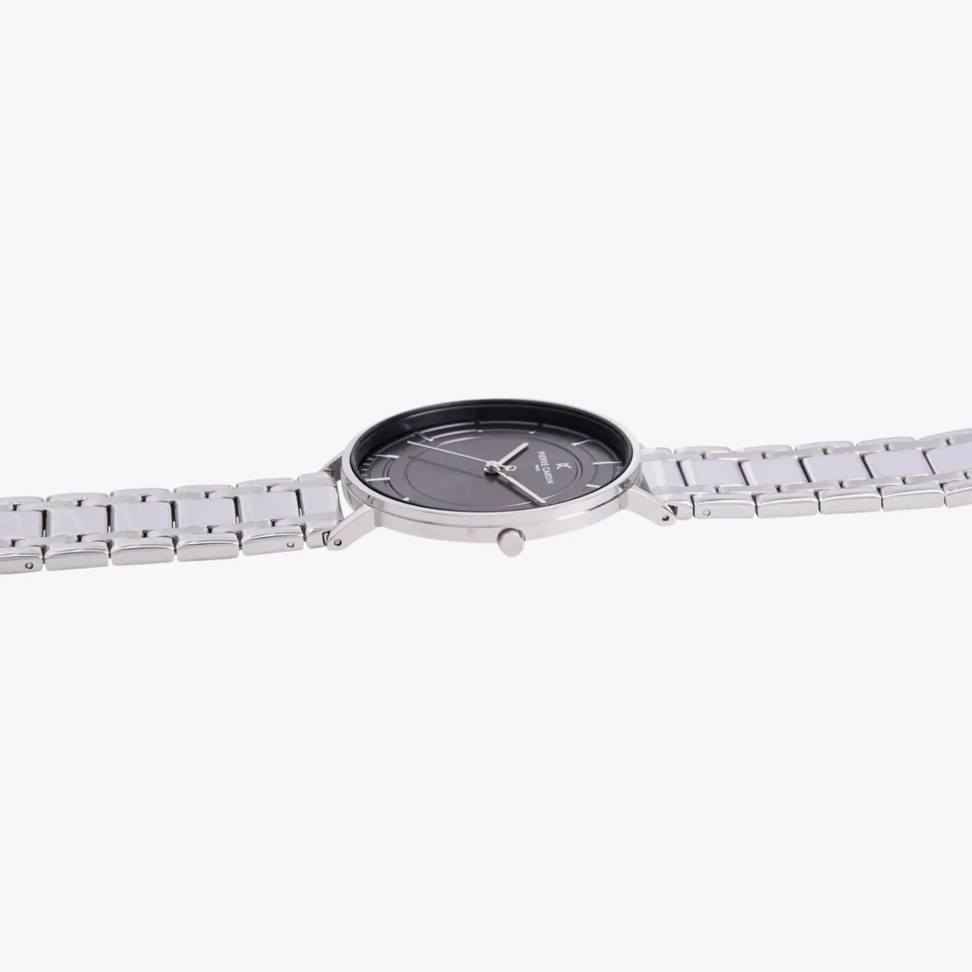 Pierre Cardin Men's Silver Metal Watch, Black Dial | Cbn.3033 by PIERRE CARDIN