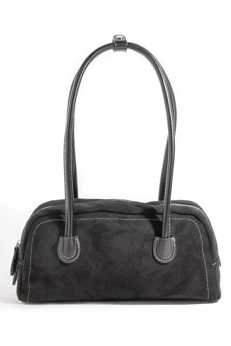 Fame Faux Suede Baguette Hand Bag by Fame