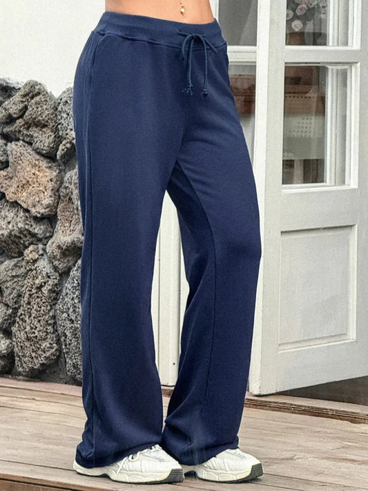 Drawstring Wide Leg Active Pants by Partner Label