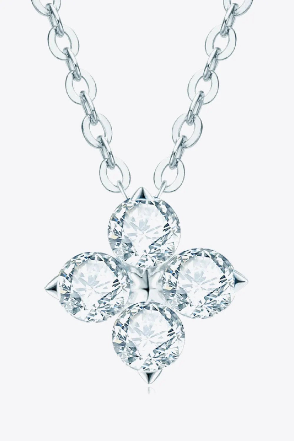 Moissanite Four Leaf Clover Pendant Necklace by Partner Label