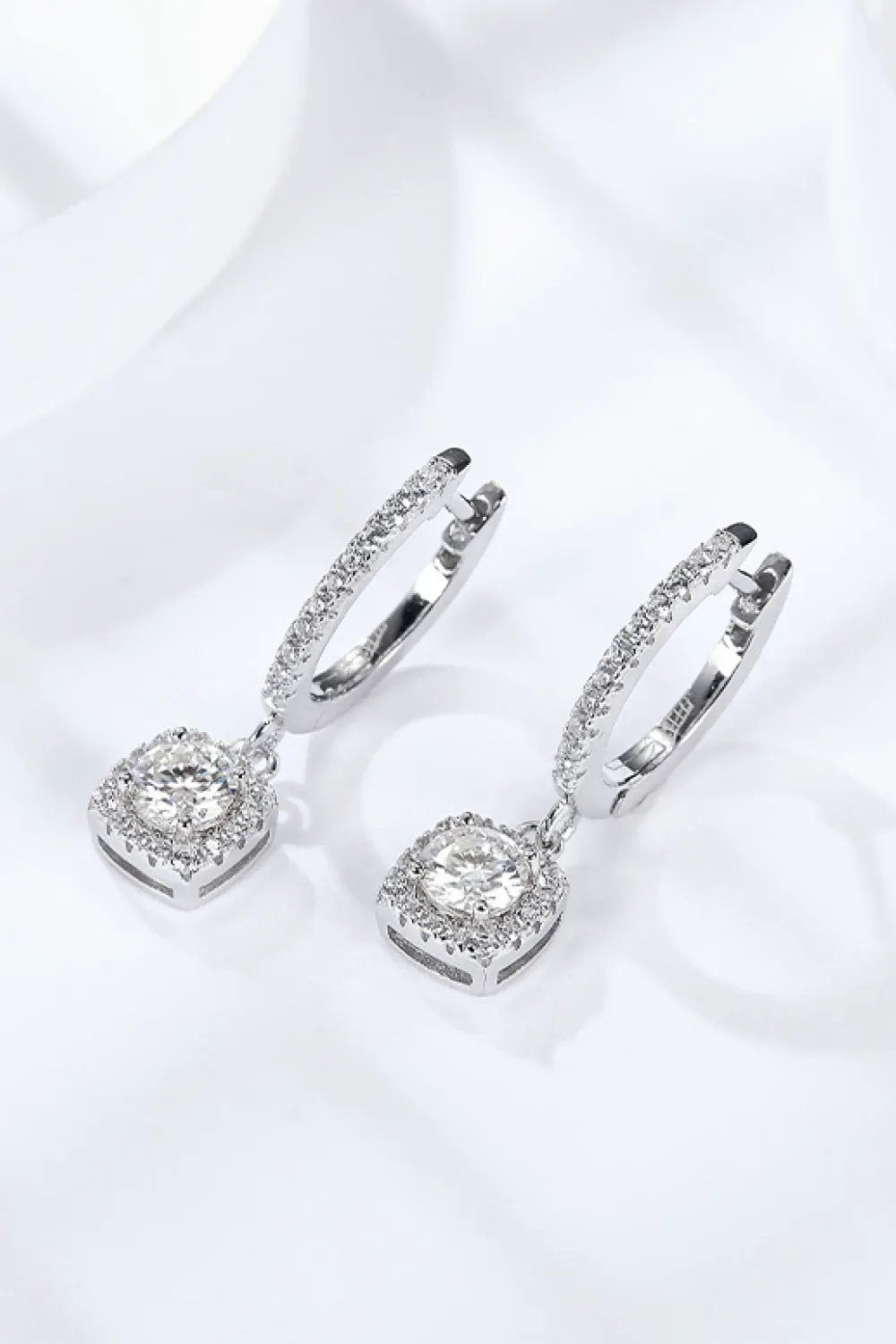 Adored Moissanite Huggie Drop Earrings by Partner Label