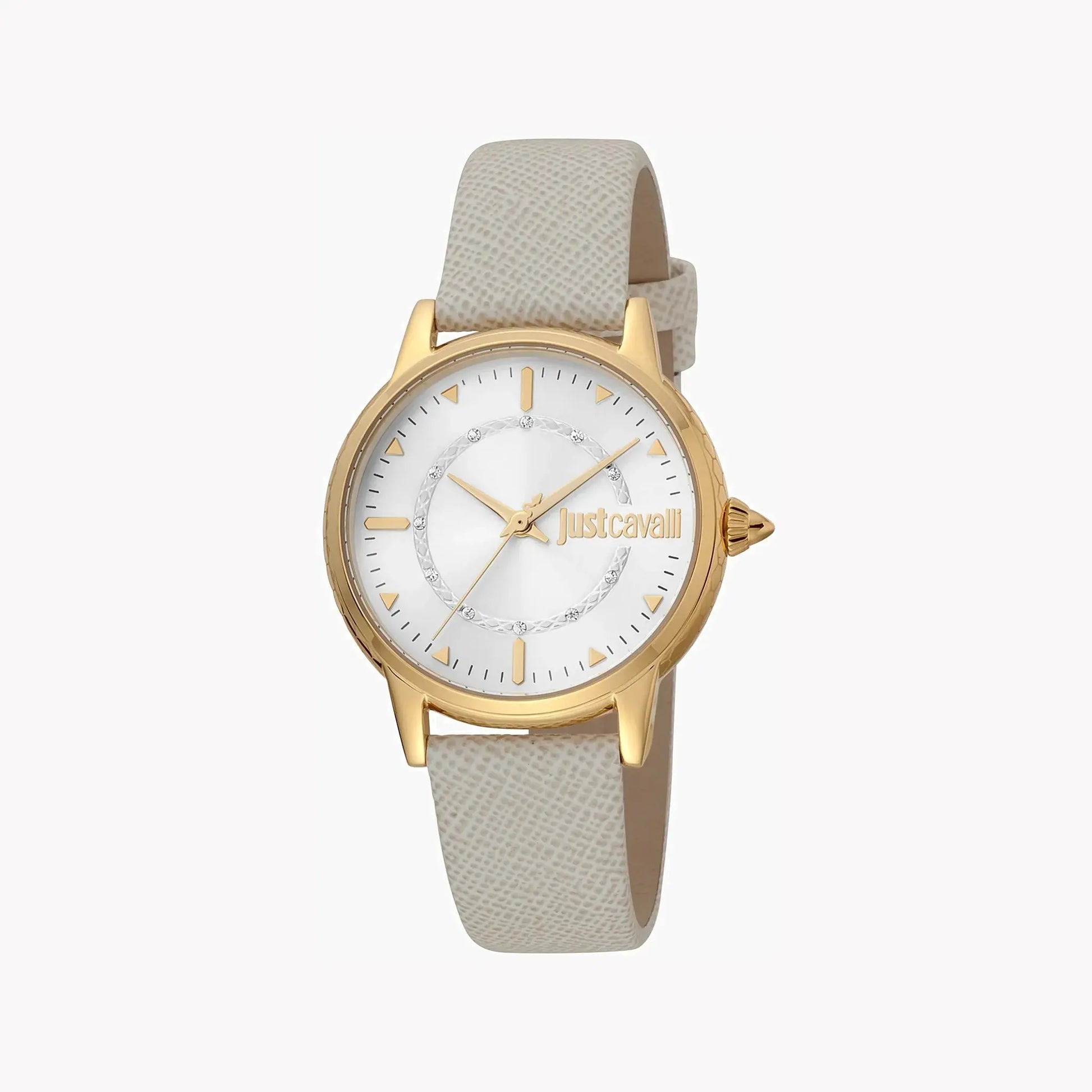 Just Cavalli Women's Gray Leather Watch, Silver Dial | Jc1l149l0025 by JUST CAVALLI