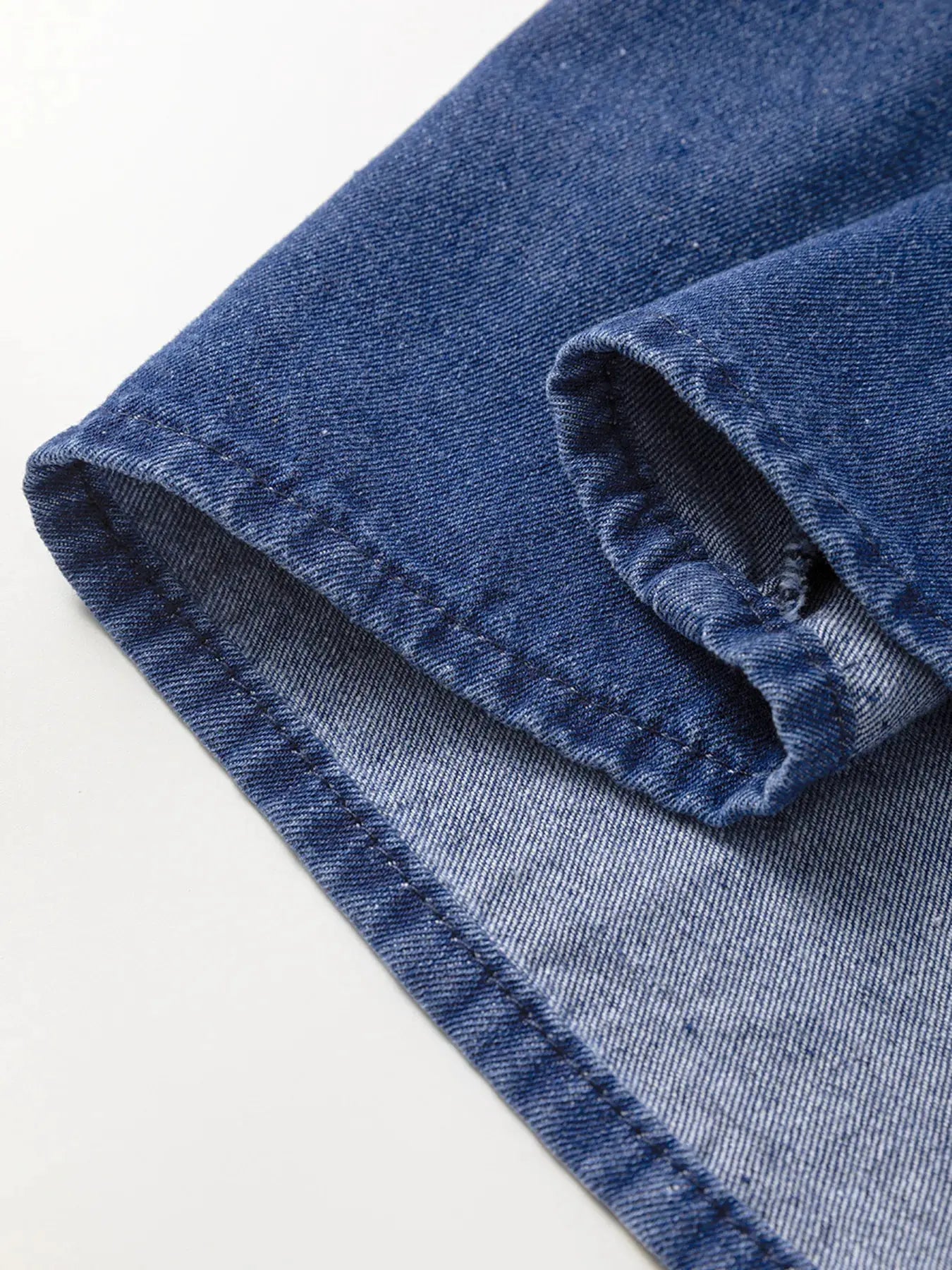 Drawstring High Waist Puff Sleeve Denim Mini Dress by Partner Label