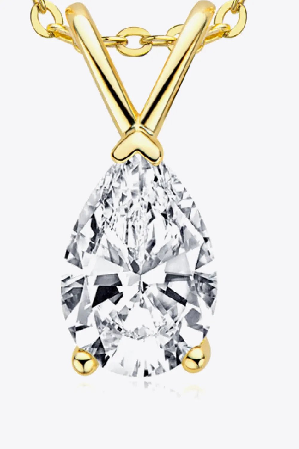 1.5 Carat Moissanite Pendant 925 Sterling Silver Necklace by Partner Labels