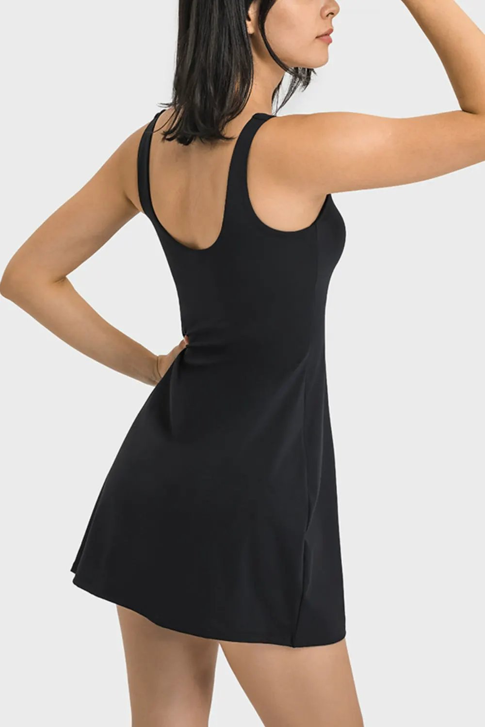 Millennia Square Neck Sports Tank Dress with Full Coverage Bottoms by Millennia
