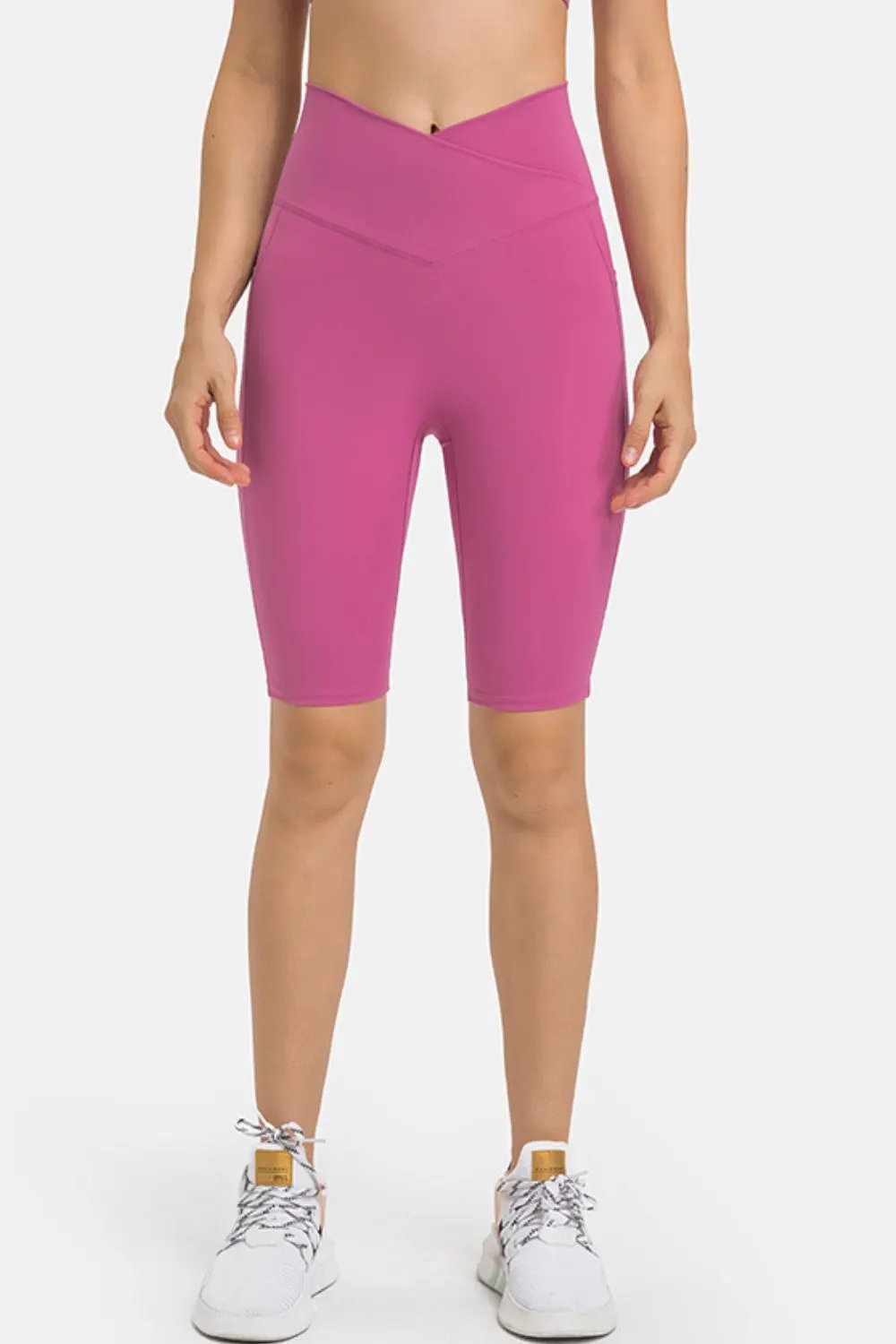 Millennia High Waist Biker Shorts with Pockets by Millennia