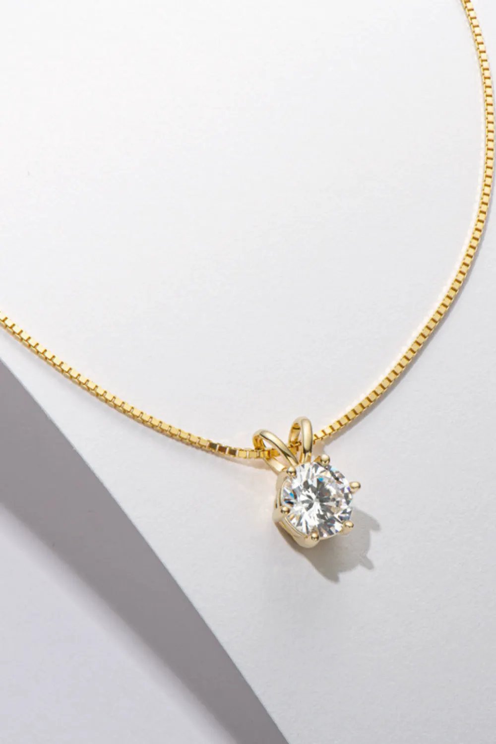 925 Sterling Silver 1 Carat Moissanite Pendant Necklace by Partner Label