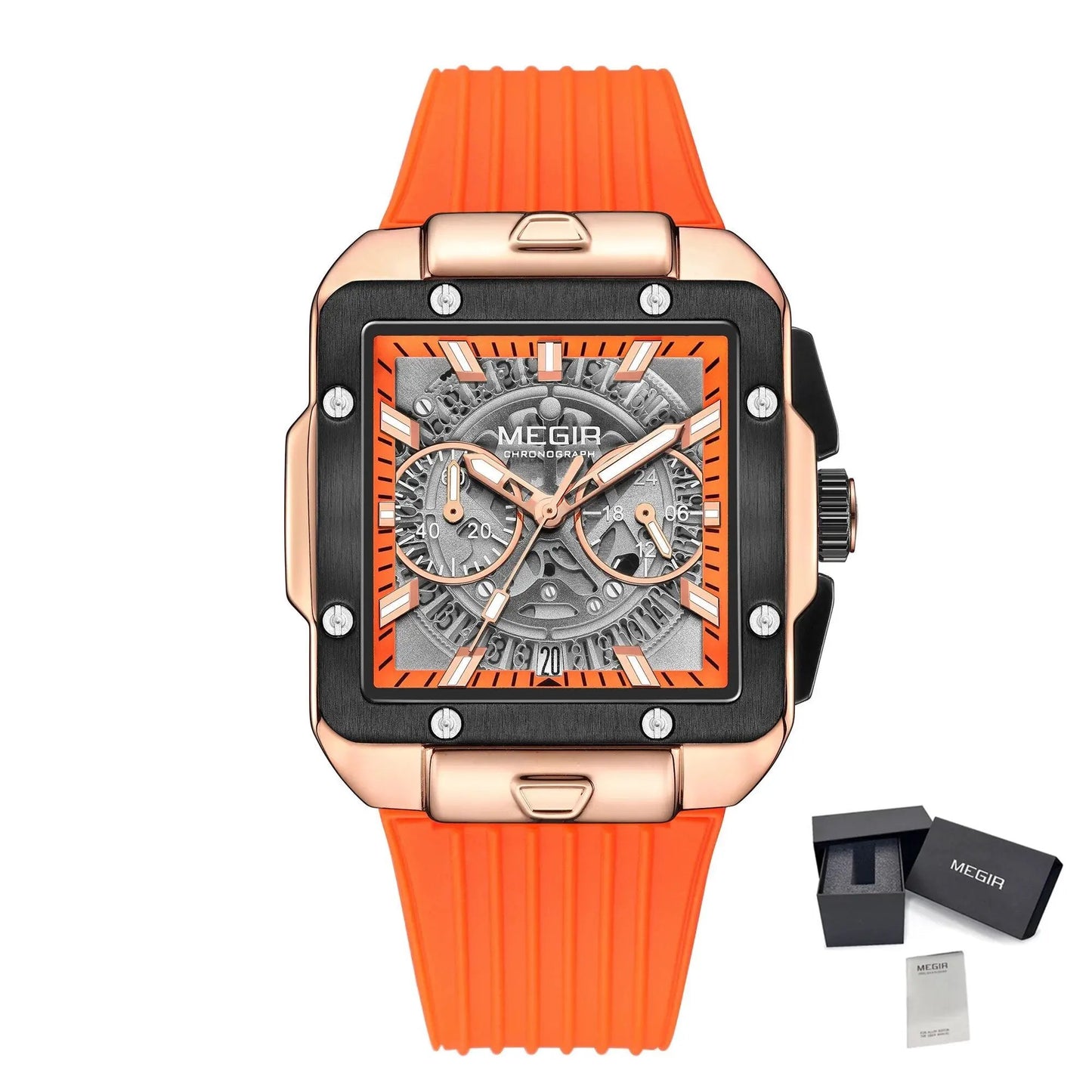 MEGIR Watch for Men Luxury Sport Quartz Wristwatch with Silicone Band Luminous Hands Date Male Chronograph Clock Reloj Hombre 2228 by MEGIR WATCH GROUP