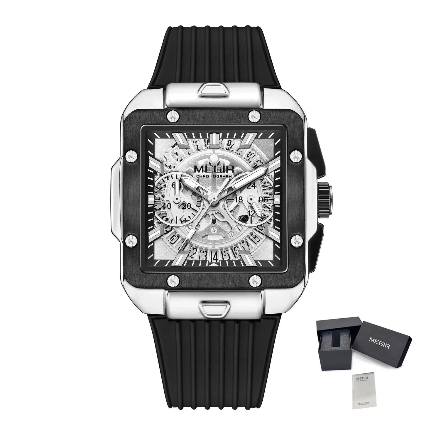 MEGIR Watch for Men Luxury Sport Quartz Wristwatch with Silicone Band Luminous Hands Date Male Chronograph Clock Reloj Hombre 2228 by MEGIR WATCH GROUP