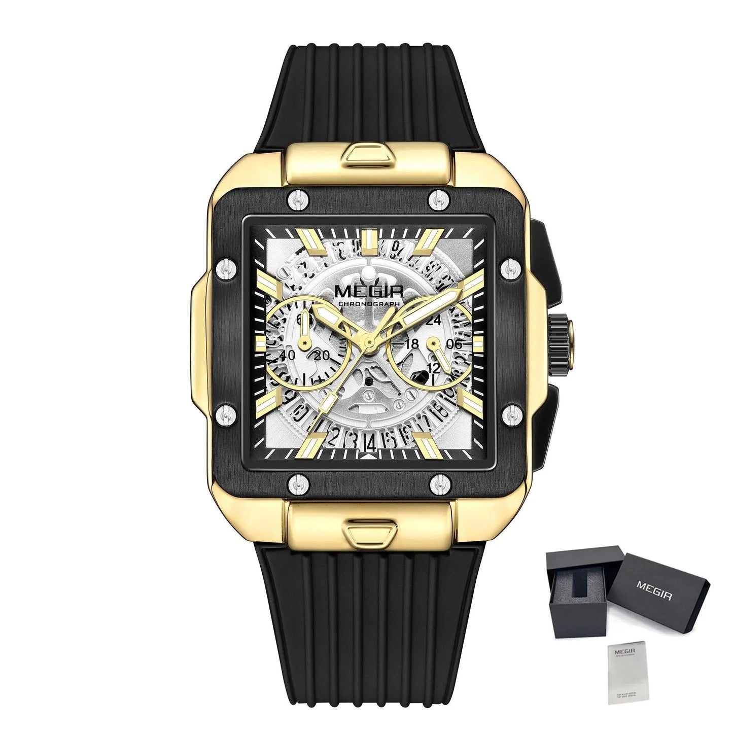 MEGIR Watch for Men Luxury Sport Quartz Wristwatch with Silicone Band Luminous Hands Date Male Chronograph Clock Reloj Hombre 2228 by MEGIR WATCH GROUP