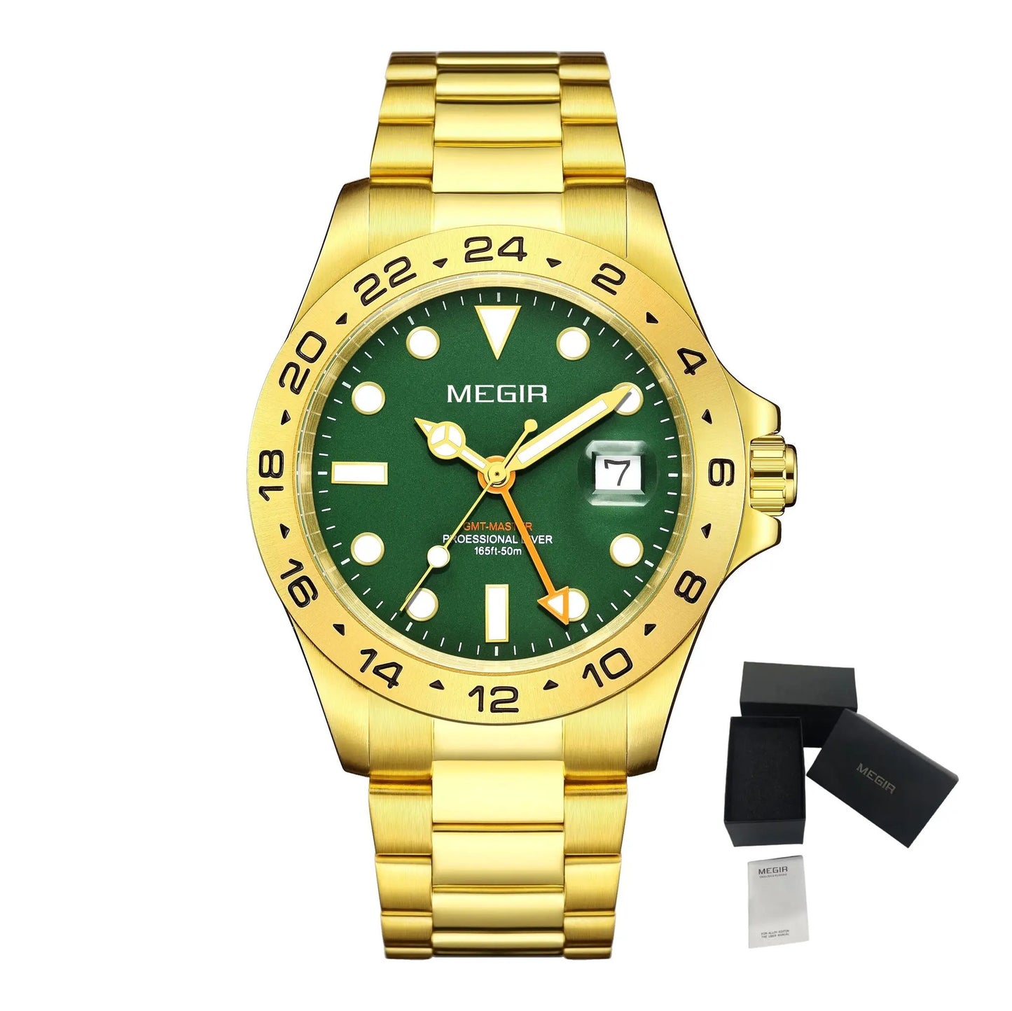 MEGIR Original Luxury Men Analogue Quartz Watch Luminous 5ATM Waterproof Business WristWatch Stainless Steel Clock Montre Homme 8404 by MEGIR WATCH GROUP