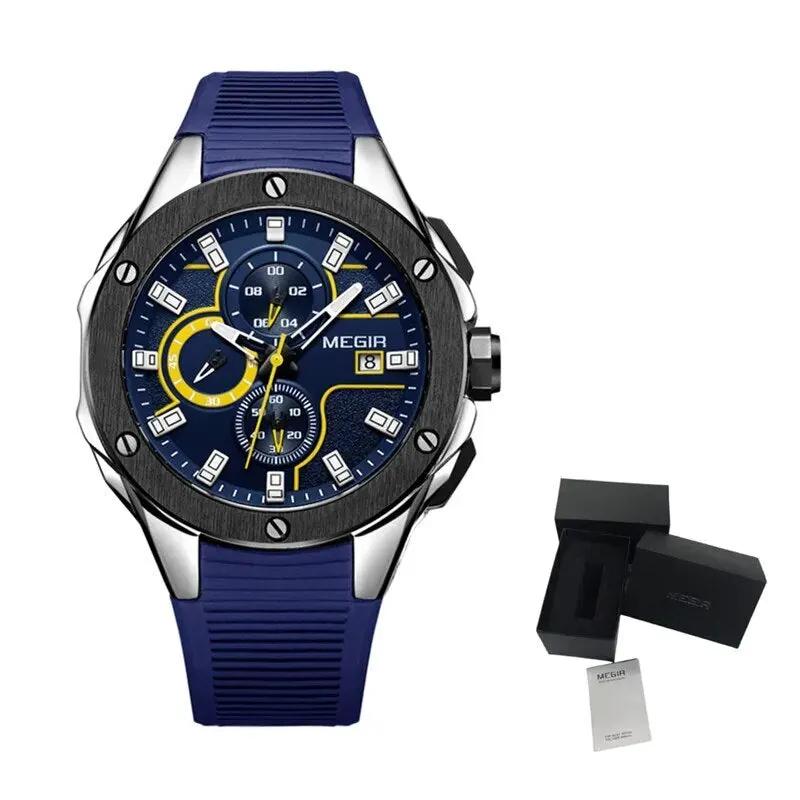 MEGIR Men Sport Military Watch Luxury Luminous Waterproof Chronograph Quartz Wristwatch Date Clock Relogio Masculino 2053 by MEGIR WATCH GROUP