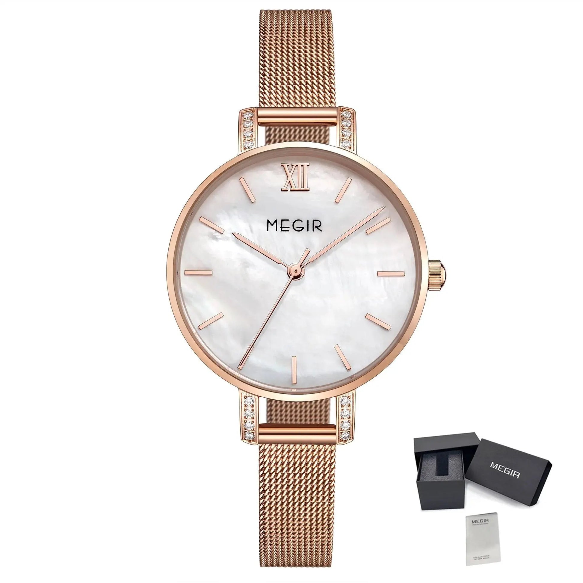 MEGIR Fashion Quartz Women Bracelet Watches Luxury Casual Ladies Dress Clock Female Steel Mesh Band Wristwatch Relogio Feminino 7002 by MEGIR WATCH GROUP