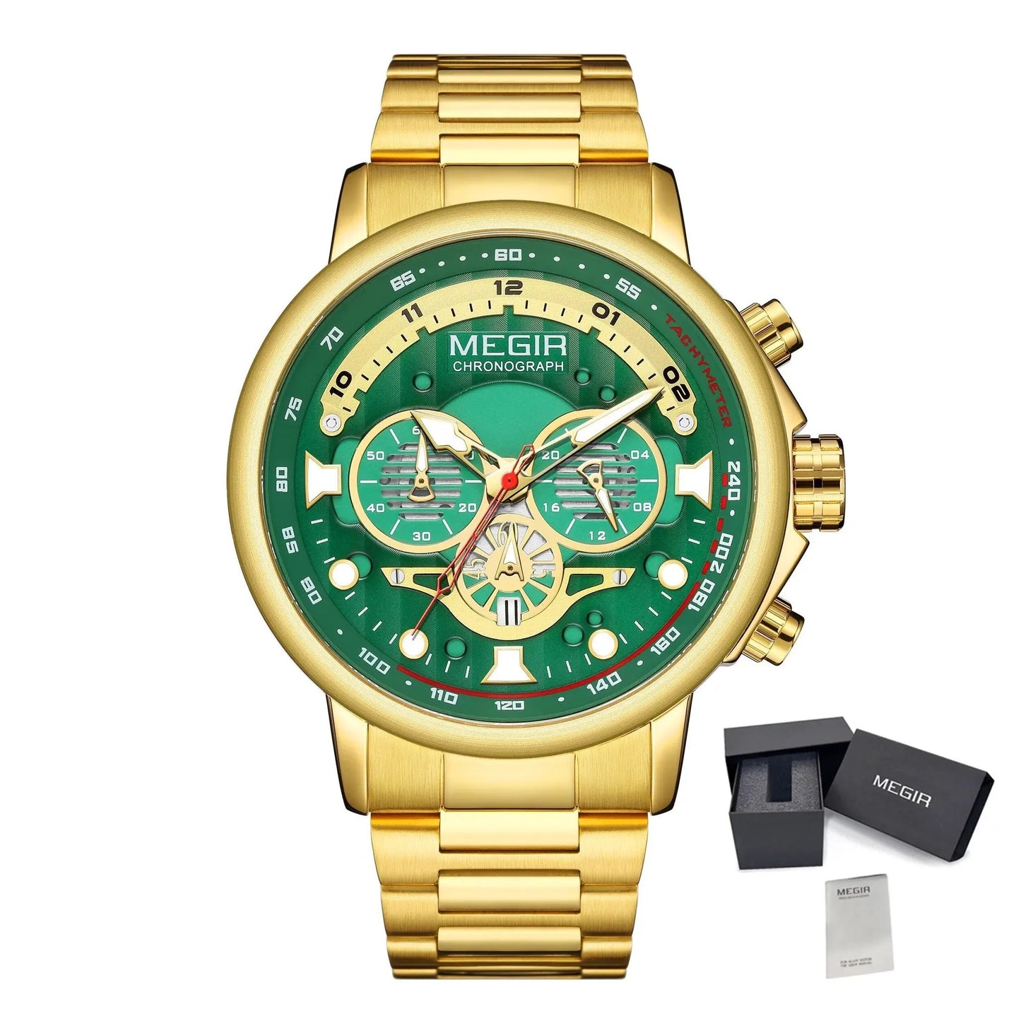 MEGIR Luxury Men Watches Stainless Steel Quartz Wristwatches Fashion Men Business Watch Clock Male Chronograph Relogio Masculino 2223 by MEGIR WATCH GROUP
