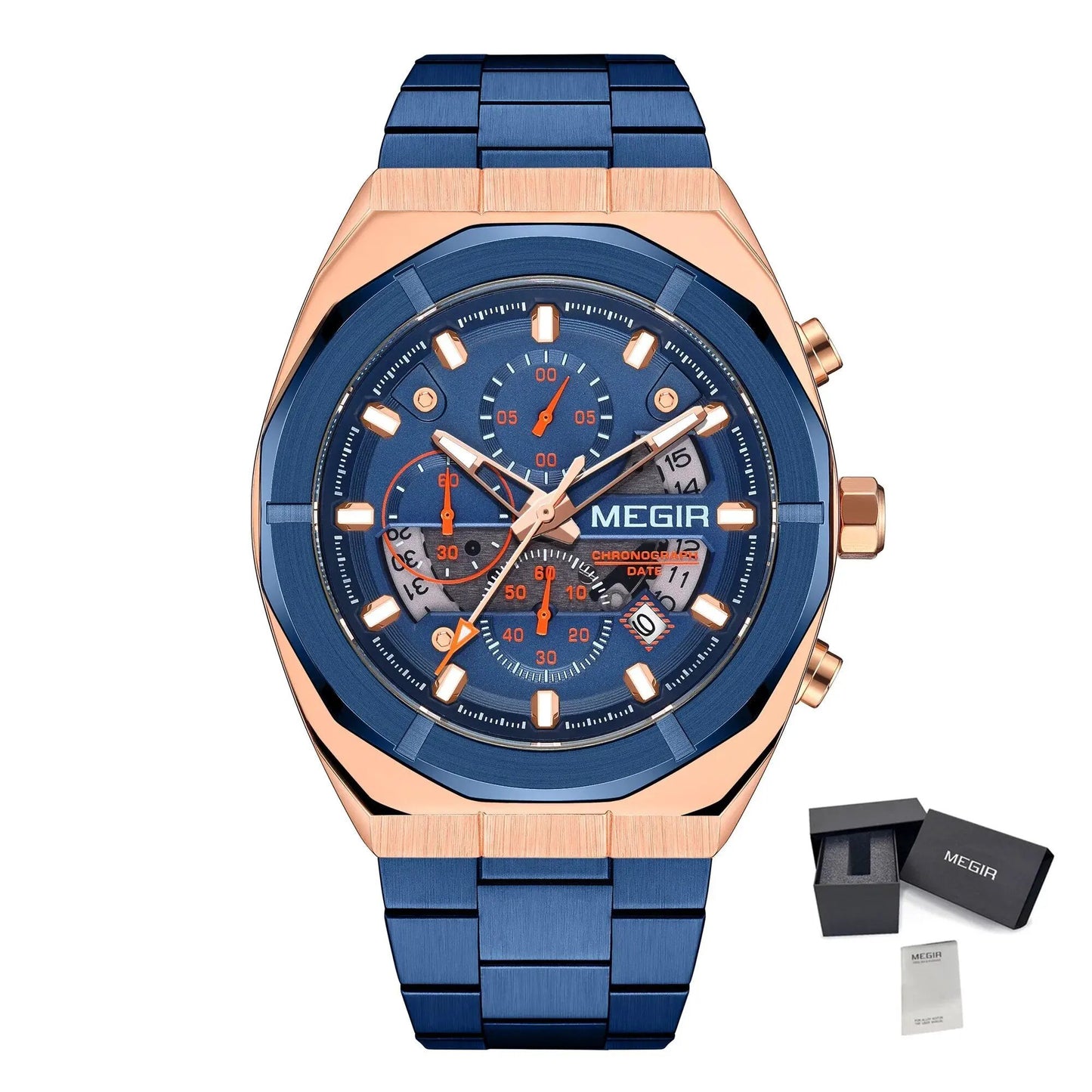 MEGIR New Watch for Men Top Brand Luxury Casual Quartz Wristwatch with Chronograph Waterproof Luminous Auto Date Reloj Hombre 2225 by MEGIR WATCH GROUP