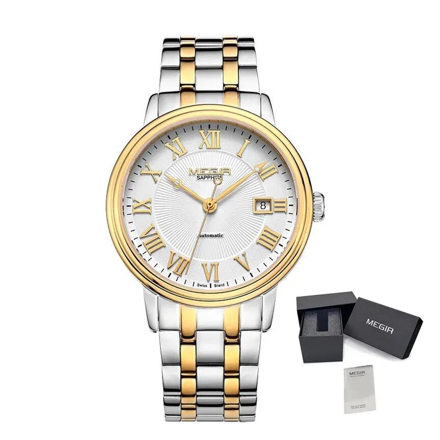 MEGIR Automatic Mechanical Watch Men Stainless Steel Watches Top Brand Luxury Business Wristwatch Male Clock Relogio Masculino 96001 by MEGIR WATCH GROUP