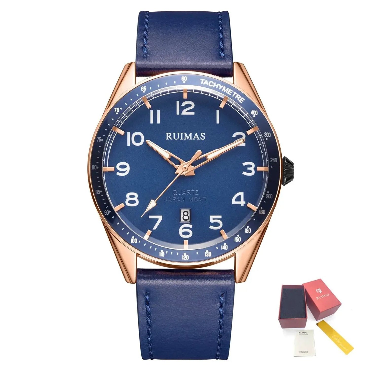 RUIMAS Men Quartz Watches Luxury Leather Sports Quartz Wristwatches Waterproof Luminous Casual Clock Auto Date Relogio Masculino 573 by MEGIR WATCH GROUP