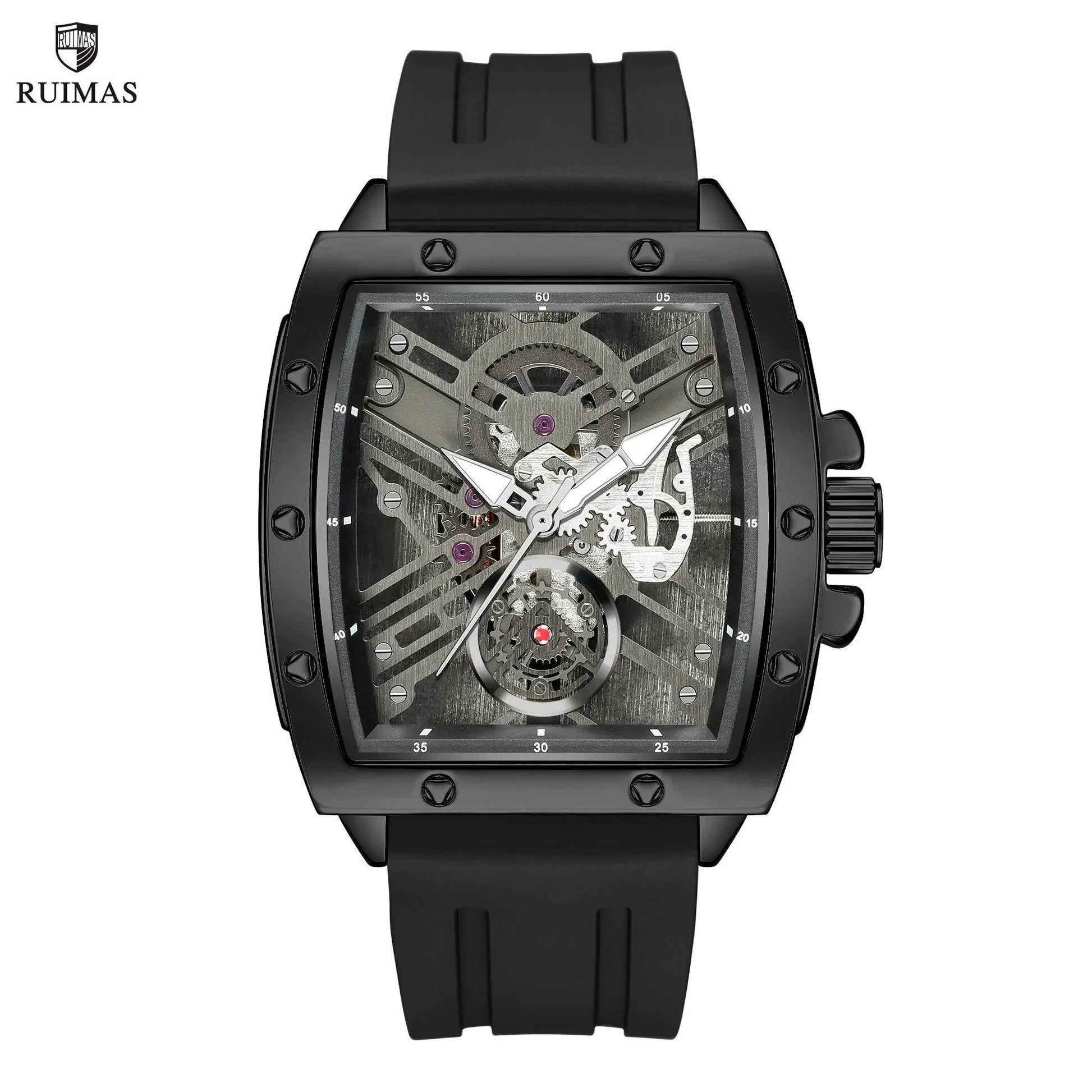 RUIMAS Luxury Fashion Men Sports Quartz Wrist Watches Waterproof Luminous Large Dial Casual Wristwatch Silicone Montre Homme 310 by MEGIR WATCH GROUP
