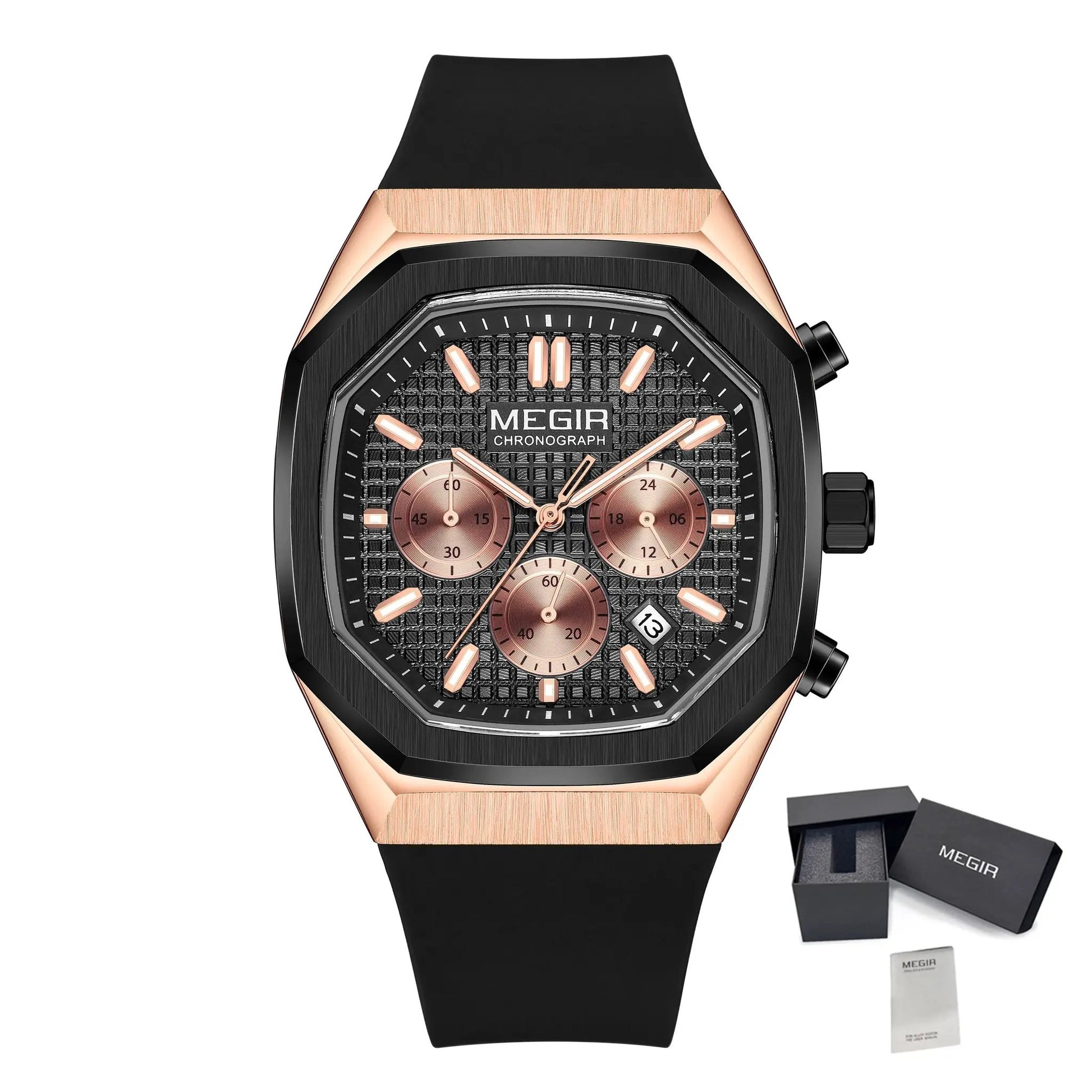 MEGIR Fashion Sport Military Watches for Men Luxury Quartz Wristwatch Silicone Strap Waterproof Date Clock 24-hour Reloj Hombre 2215 by MEGIR WATCH GROUP