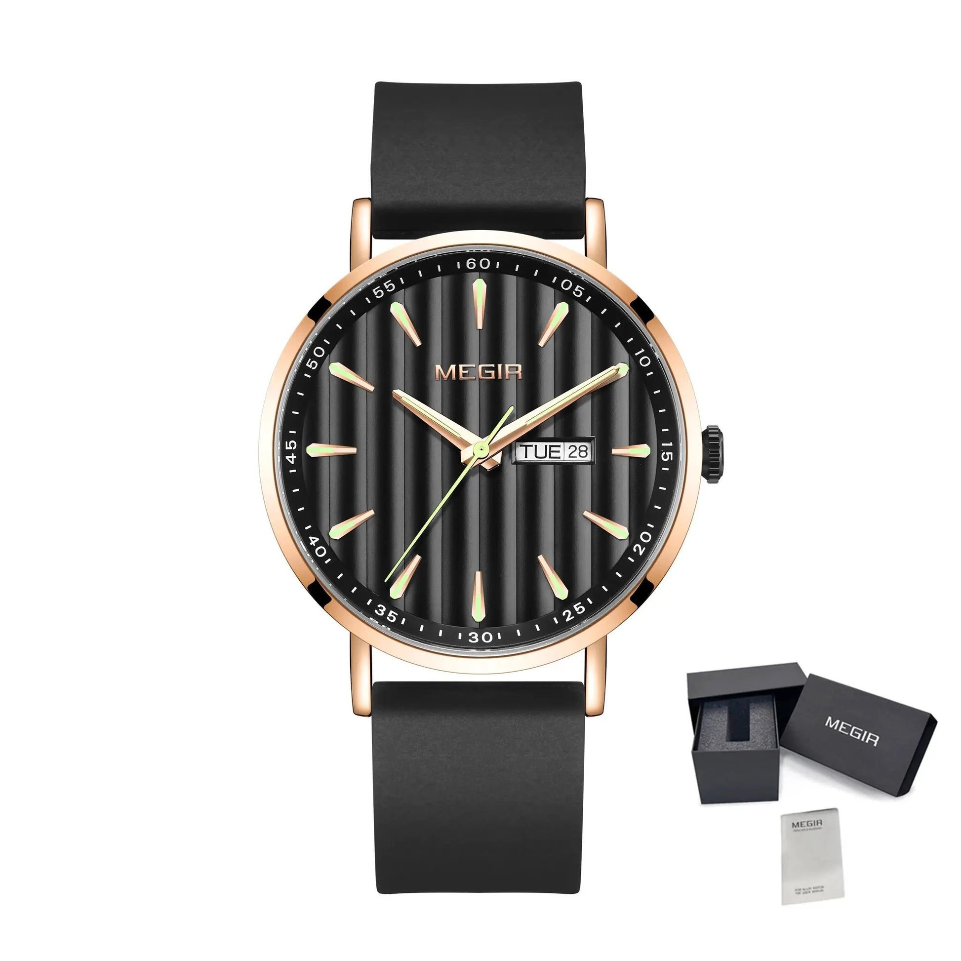 MEGIR Luxury Big Dial Mens Watch Fashion Quartz Casual Sport Wristwatch for Men Waterproof Week Date Display Clock Reloj Hombre 1081 by MEGIR WATCH GROUP