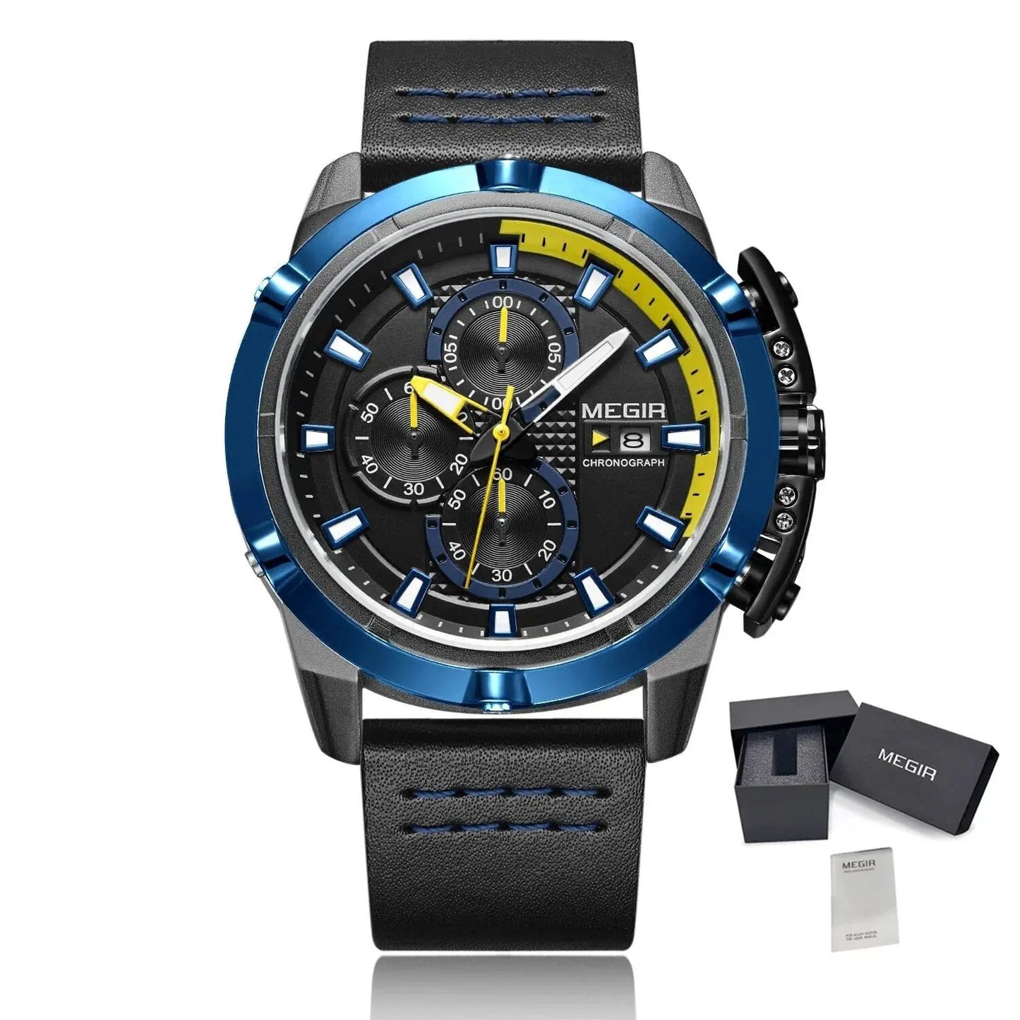 MEGIR Luxury Men's Watch Chronograph Fashion Sport Military Watches Waterproof Male Quartz Wristwatch Clock Montre Homme 2062 by MEGIR WATCH GROUP