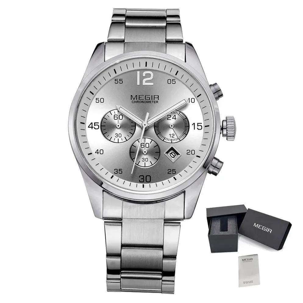 MEGIR Fashion Men Watches Stainless Steel Strap Business Wristwatch Waterproof Date Quartz Man Clock Relogio Masculino 2010 by MEGIR WATCH GROUP