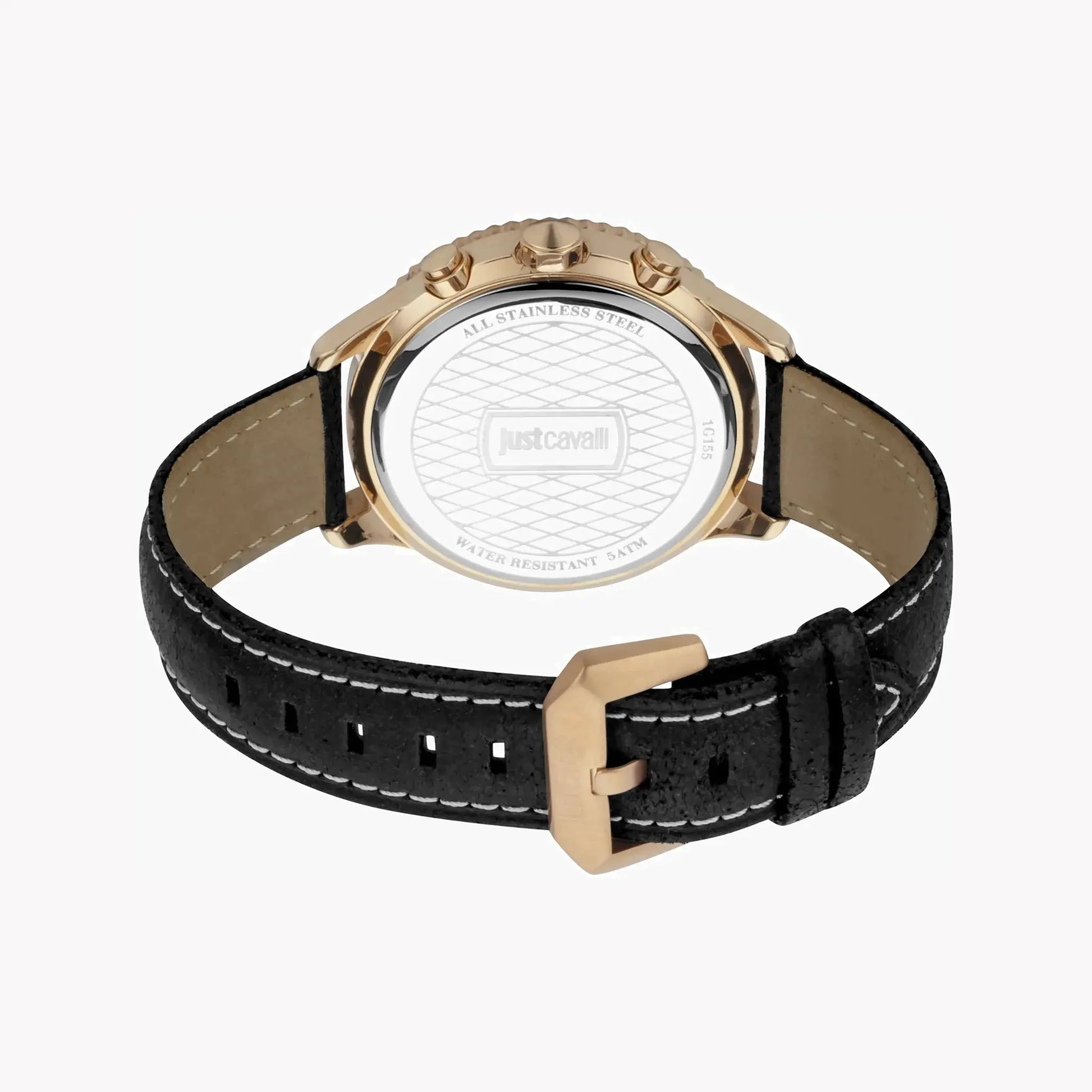 Just Cavalli Men's Black Leather Watch, Rose Gold Case | Jc1g155l0035 by JUST CAVALLI