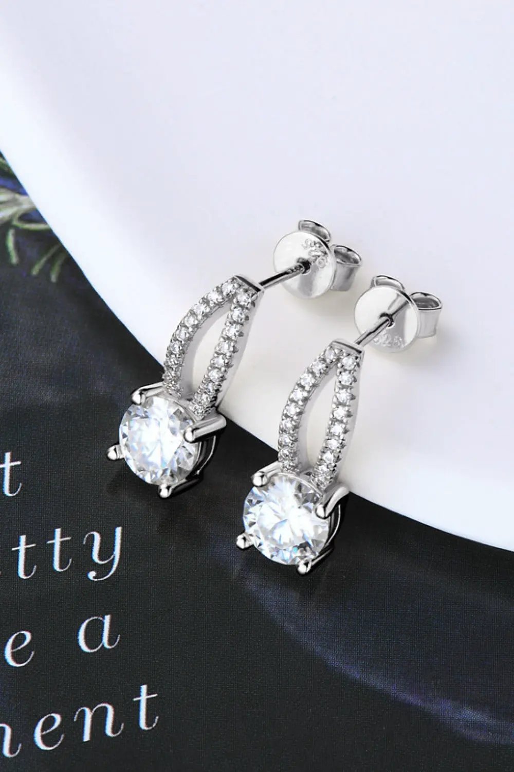 1 Carat Moissanite 925 Sterling Silver Earrings by Partner Label