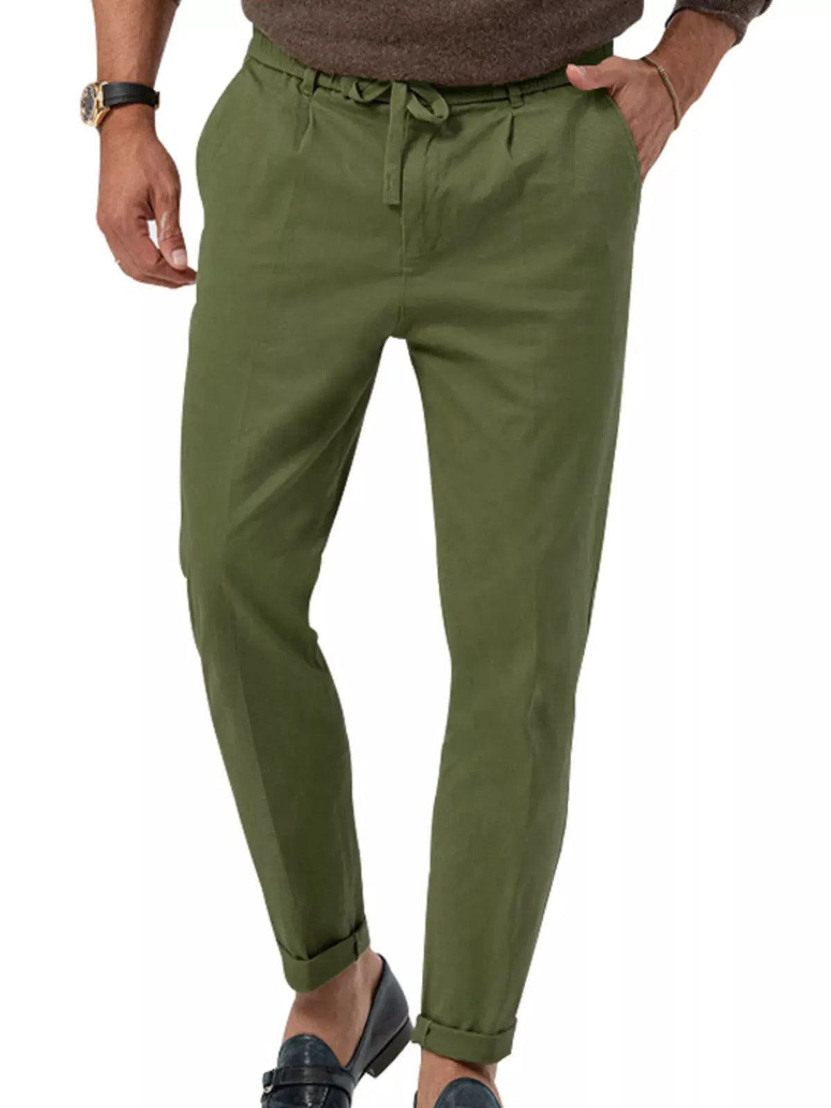 Men's Full Size Casual Drawstring Pants Plus Size by Trendsi