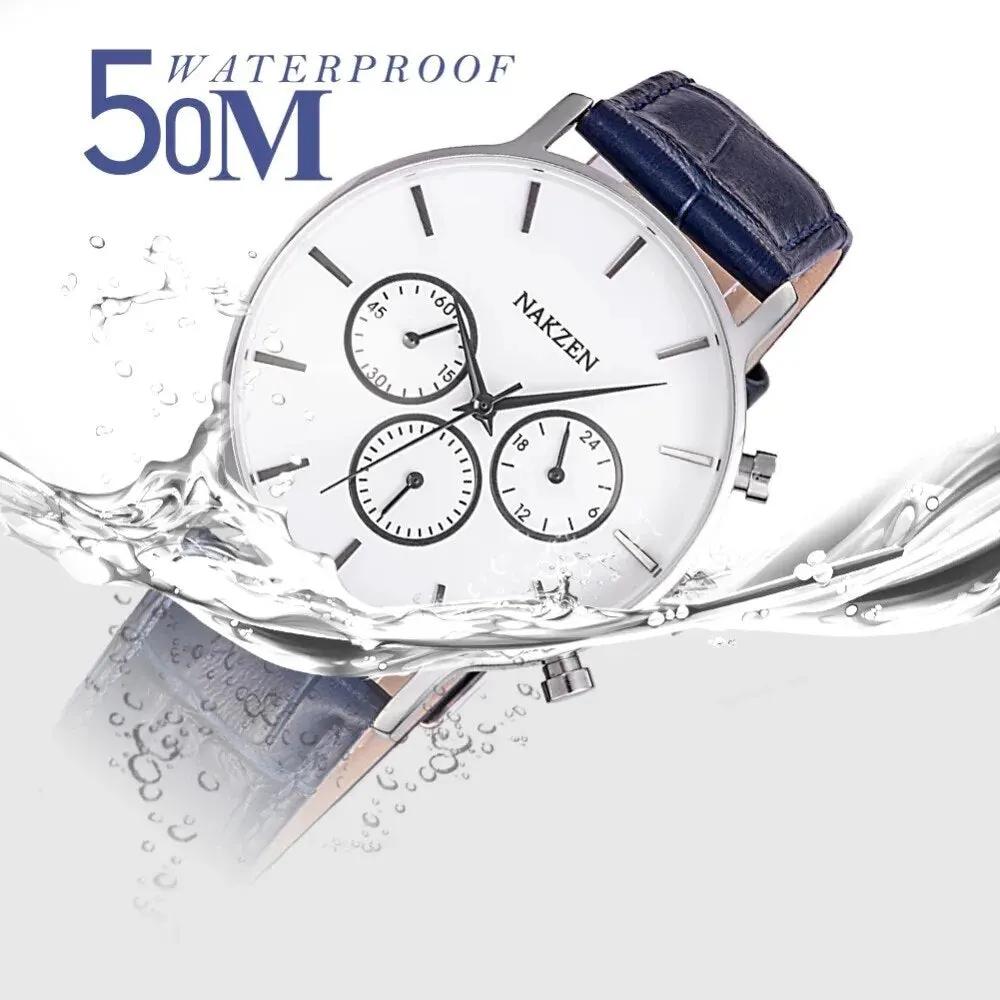 NAKZEN Men Fashion Sport Quartz Simple Clock Business Mens Watches Top Brand Luxury Waterproof Wrist Watch Relogio Masculino 5053 by MEGIR WATCH GROUP