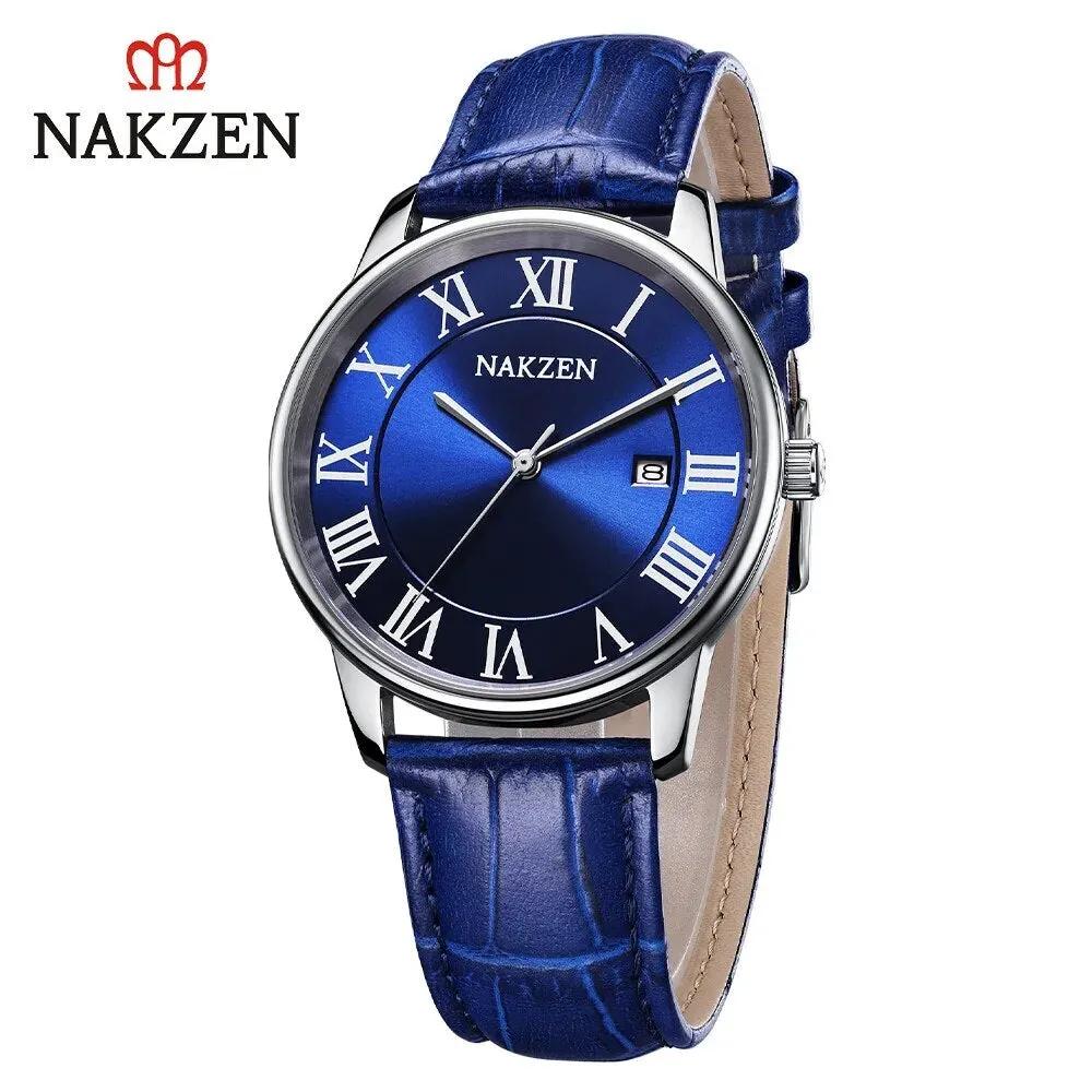 New NAKZEN Top Brand Luxury Fashion Mens Watches Big Dia Stainless Steel Quartz Watch Men Sport Male Clock Relogio Masculino 4090 by MEGIR WATCH GROUP
