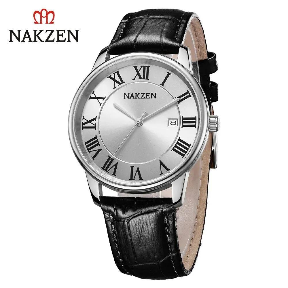 New NAKZEN Top Brand Luxury Fashion Mens Watches Big Dia Stainless Steel Quartz Watch Men Sport Male Clock Relogio Masculino 4090 by MEGIR WATCH GROUP