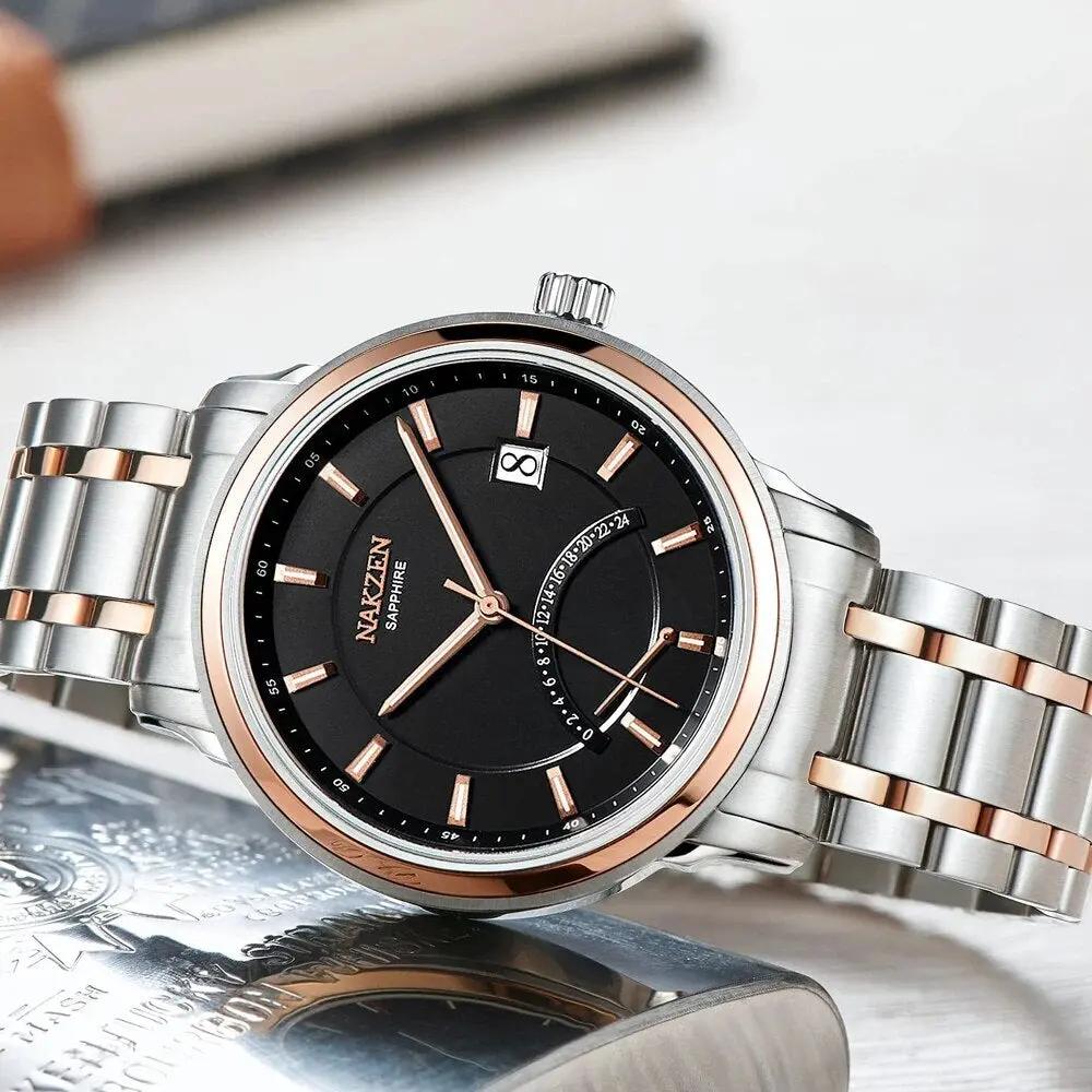 NAKZEN Crescent Shape Mens Quartz Watch Fashion Casual Waterproof Luxury Brand Date Wrist Watch Male Clock relogio masculino 4021 by MEGIR WATCH GROUP