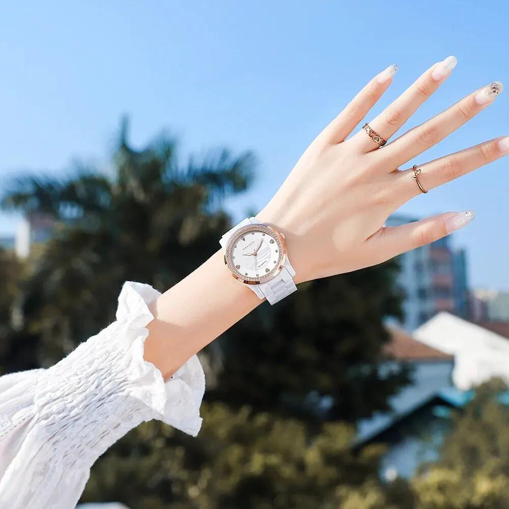 NAKZEN New Design Women Watches Elegant Ceramics Reloj Mujer Japanese Quartz Movement Clock for Ladies Luxury Relogio Feminino 1023 by MEGIR WATCH GROUP