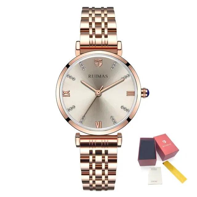 RUIMAS Women Watches Top Brand Luxury Quartz Watch Waterproof Fashion Ladies Wristwatch Stain Steel Dress Clock Reloj Mujer 536 by MEGIR WATCH GROUP
