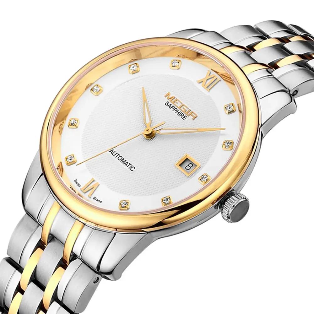 MEGIR Men Watches Stainless Steel Bracelet Sapphire Automatic Mechanical Watch Luxury Business Wristwatches Clock Reloj Hombre 96002 by MEGIR WATCH GROUP