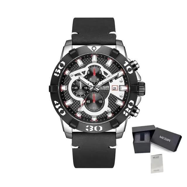 MEGIR Men Watches Fashion Luxury Big Dial Sports Watches Waterproof Quartz Wristwatch Chronograph Man Casual Luminous Clock 2136 by MEGIR WATCH GROUP